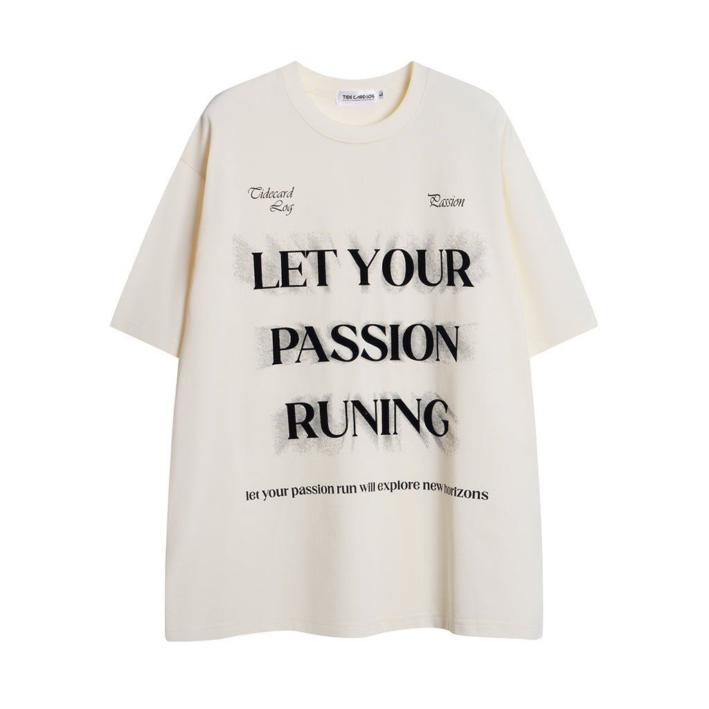 Unisex High-Street Streetwear Letter Graphic Crewneck T-Shirt
