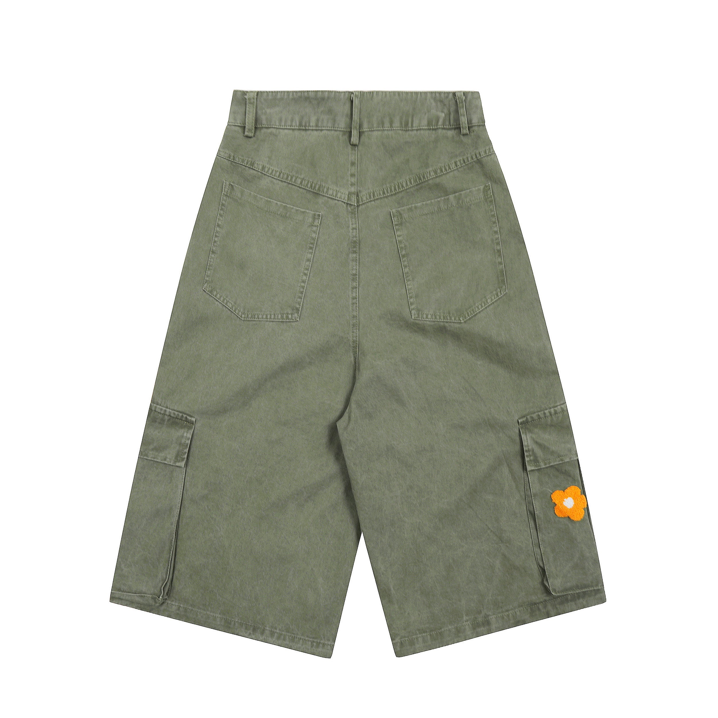 Unisex Multi-Pocket Floral Embroidered Cargo Pants