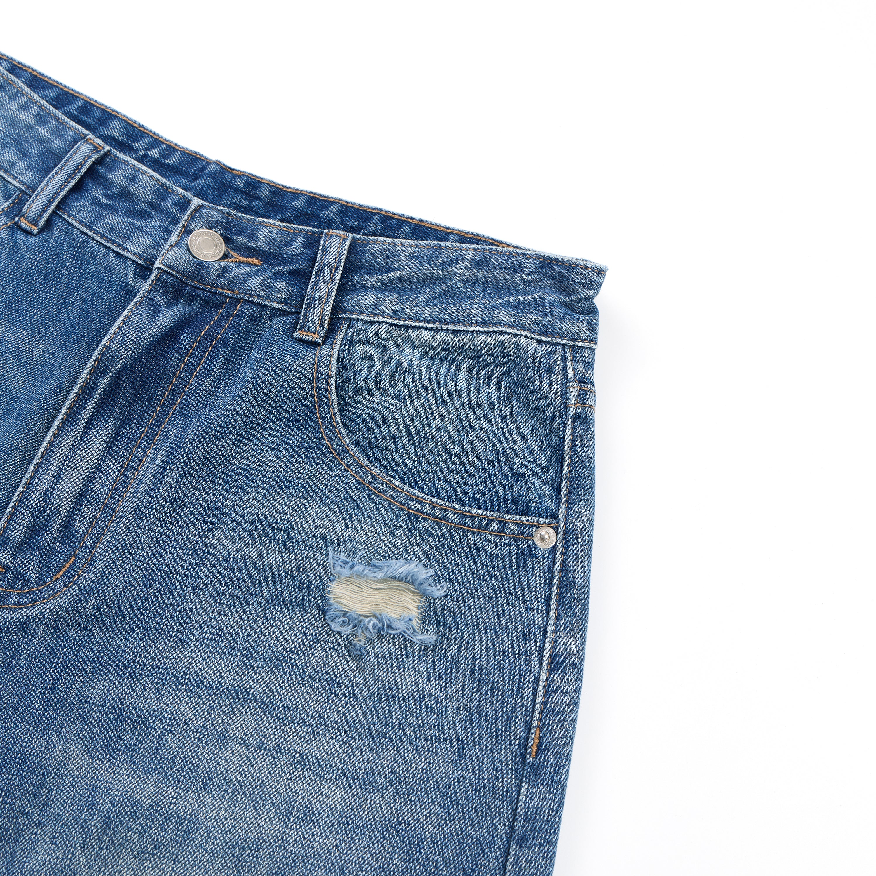DONOTLOGO Heavy Distressed Wash Baggy Jorts | Unisex Y2K Wide Leg Denim Shorts | Retro High Street Summer Bottoms