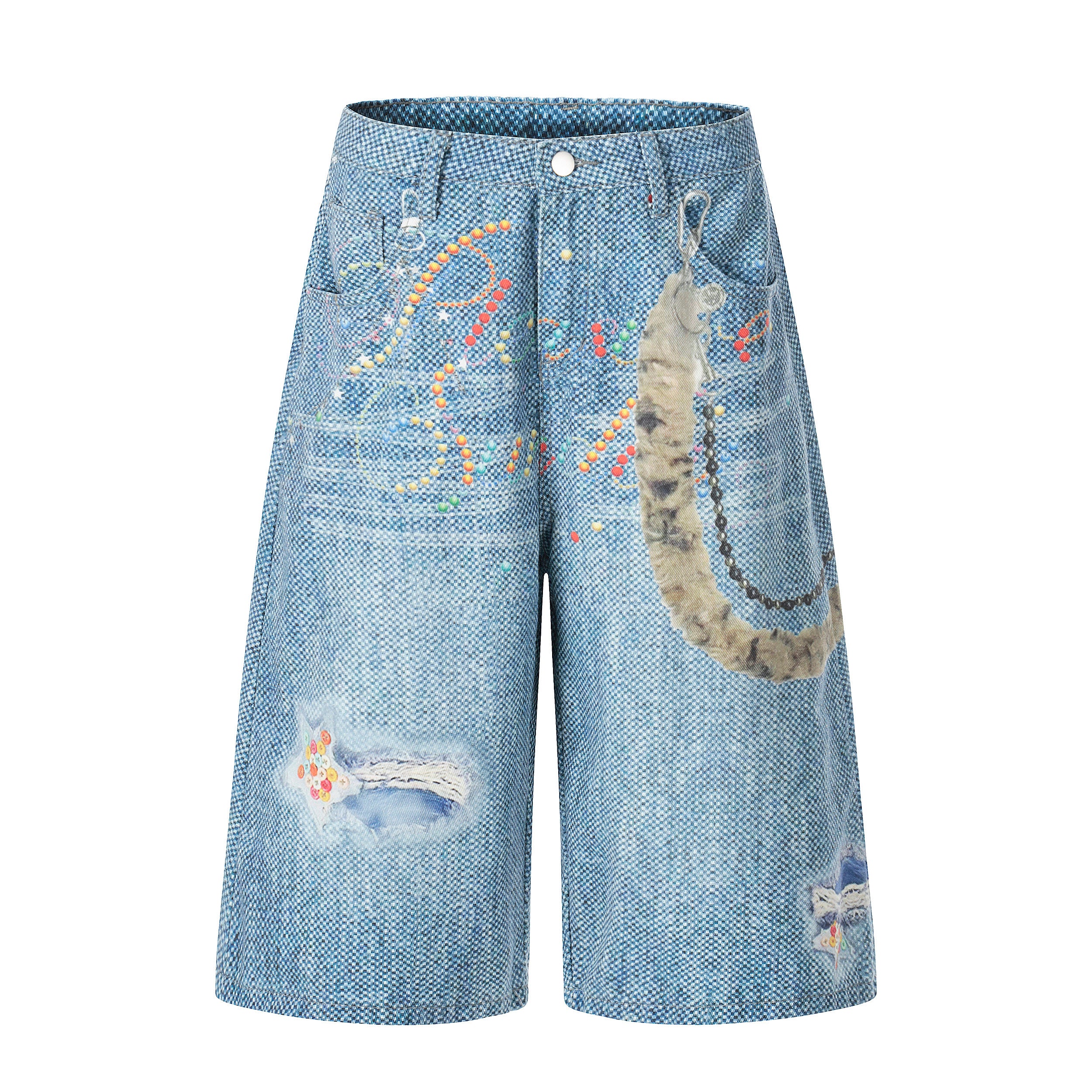 Unisex 3D Printed Straight-Leg Wide-Leg Pants