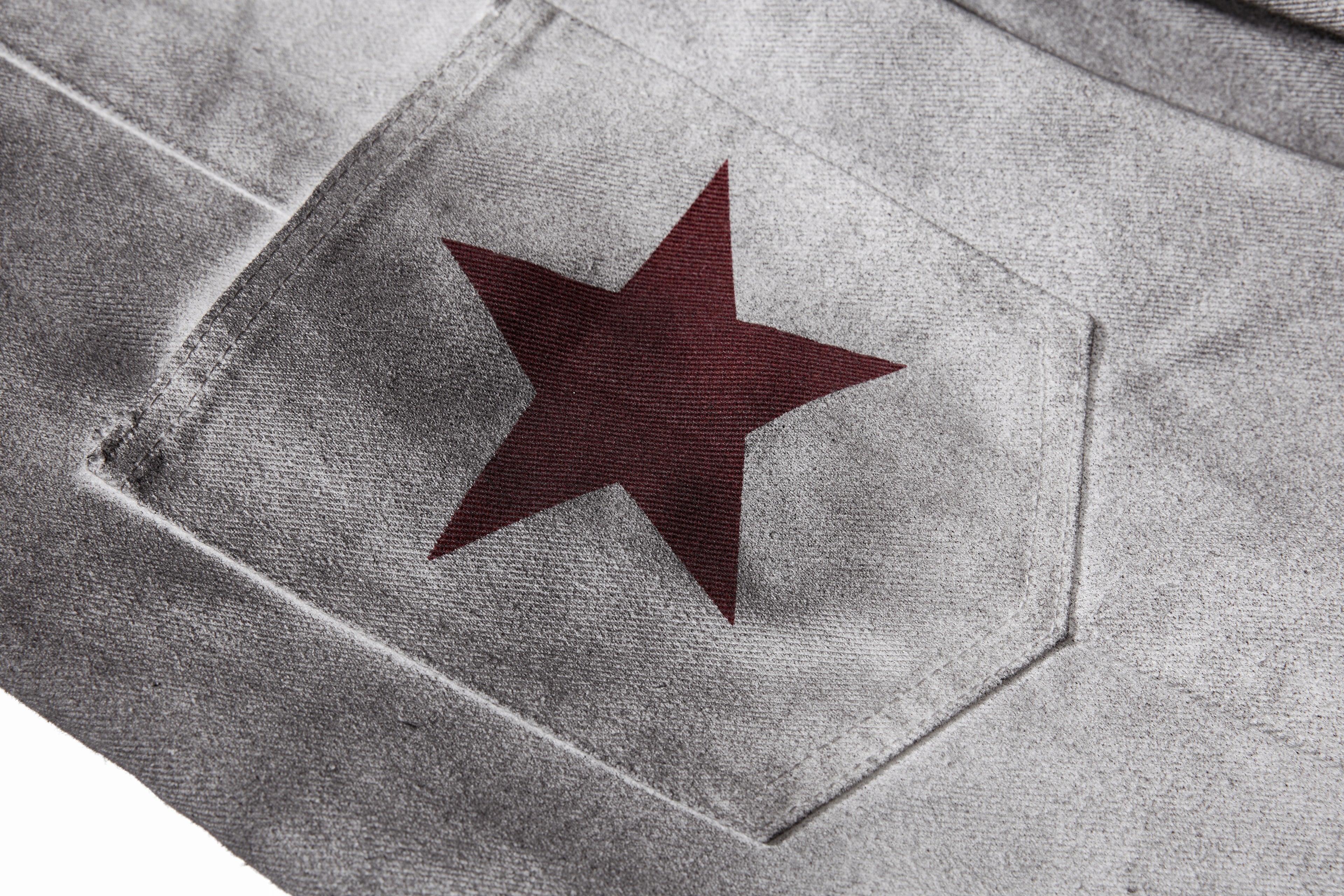 Unisex Vintage Washed Graffiti Paint Denim Jeans