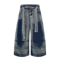 DONOTLOGO Heavy Acid Wash Baggy Cargo Jorts | Unisex Y2K Wide Leg Denim Shorts | Retro High Street Summer Bottoms