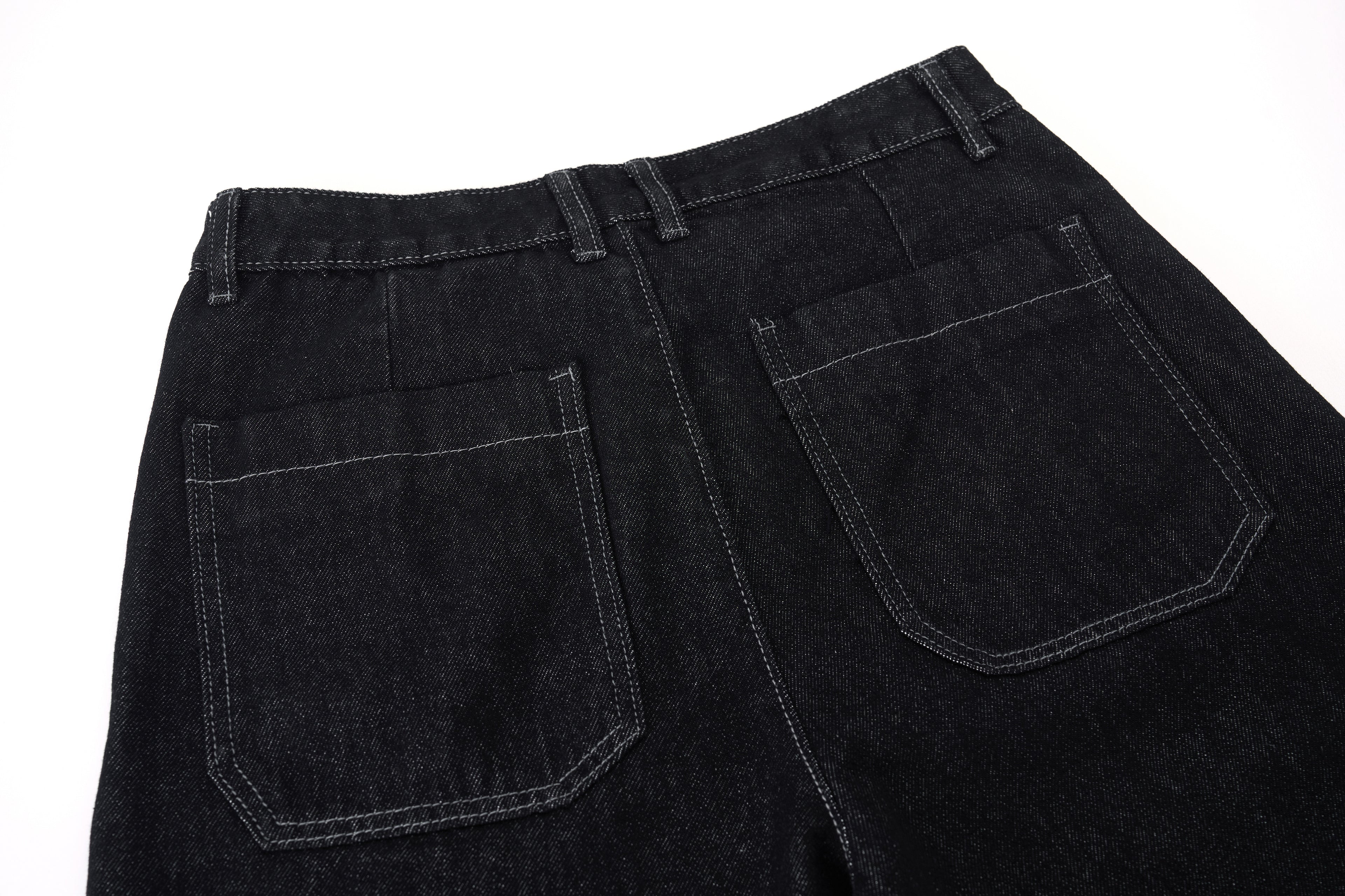 DONOTLOGO Oversized Raw Black Denim Shorts - Unisex Baggy Jorts with Minimalist Design - Edgy Streetwear Bottom with Wide Leg Silhouette & Clean Lines