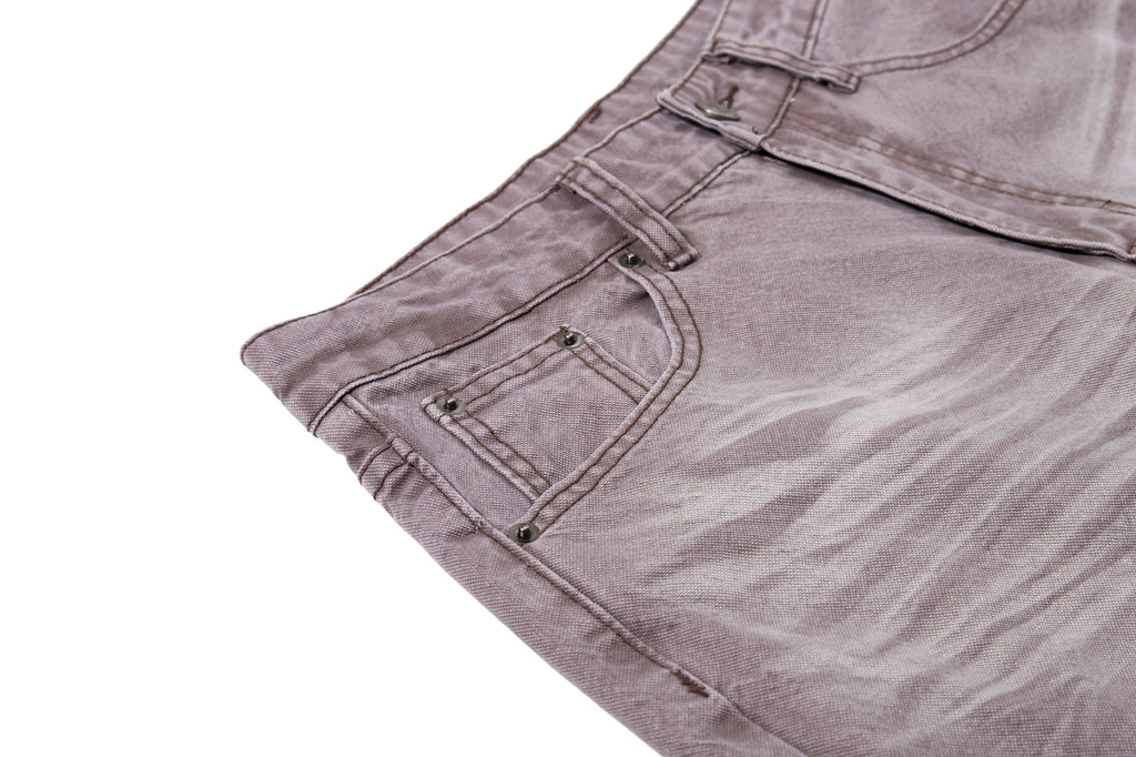 DONOTLOGO Oversized Distressed Wide-Leg Denim | Unisex Vintage Washed Cat Whisker Jeans | Retro Streetwear Baggy Fit with Ripped Detail