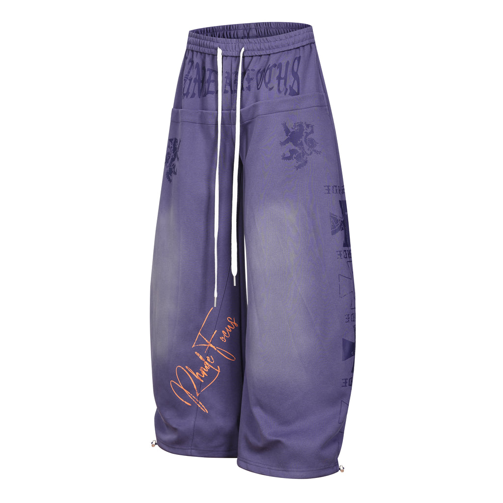 DONOTLOGO Urban Streetwear Collection | Unisex Curved Silhouette Trousers | Bold Gradient Motif & Soft Cotton Blend Fabric
