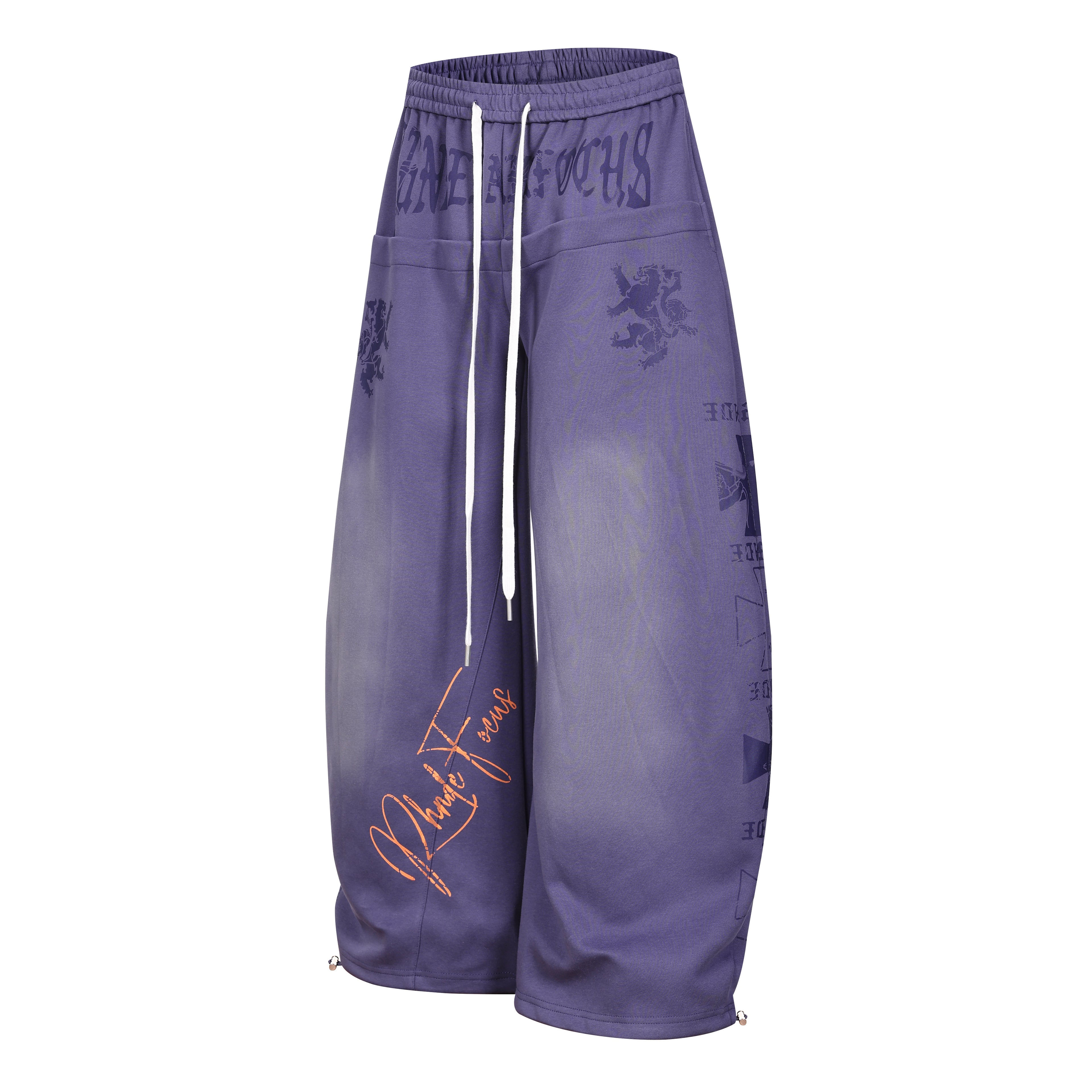 DONOTLOGO Urban Streetwear Collection | Unisex Curved Silhouette Trousers | Bold Gradient Motif & Soft Cotton Blend Fabric