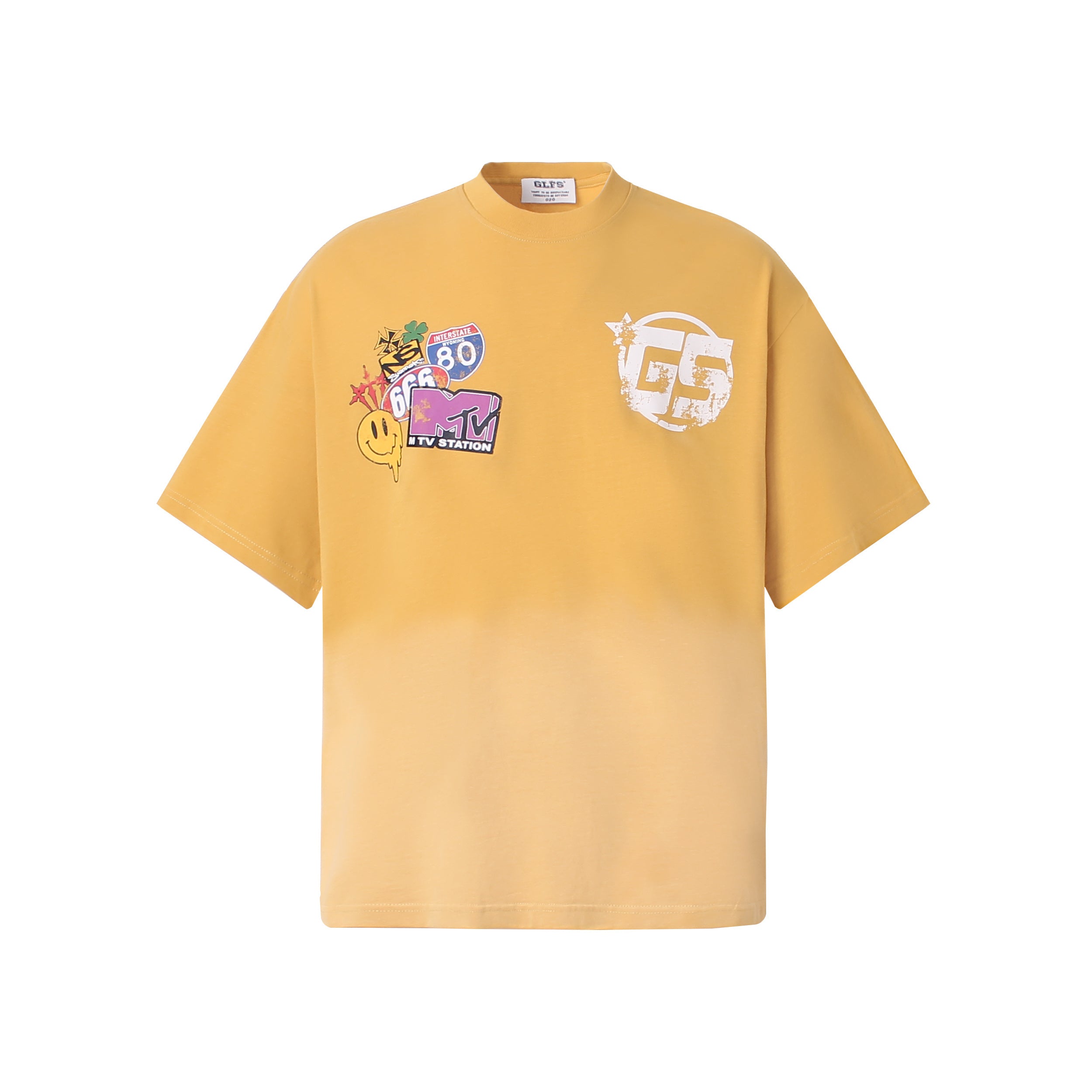 DONOTLGO Unisex Vintage Graffiti Tee | Smiley, MTV & Route 66 Graphic | Summer Must-Have Tee