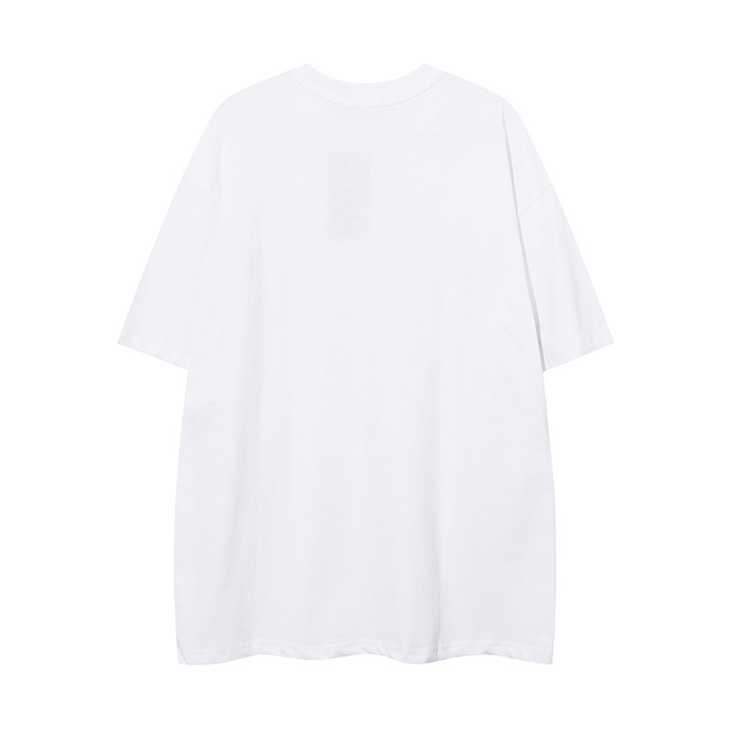 DONOTLOGO Bold Graffiti Letter & Chain Accent Tee | Unisex Y2K Oversized Streetwear Top | Retro High Street Summer Shirt