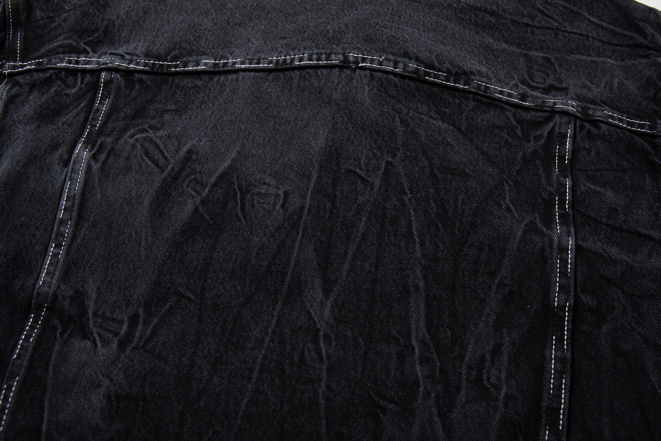 DONOTLOGO Deconstructed Black Denim Jacket - Raw Edge Acid Wash Oversized Jean Jacket - Unisex Grunge Aesthetic Vintage Streetwear