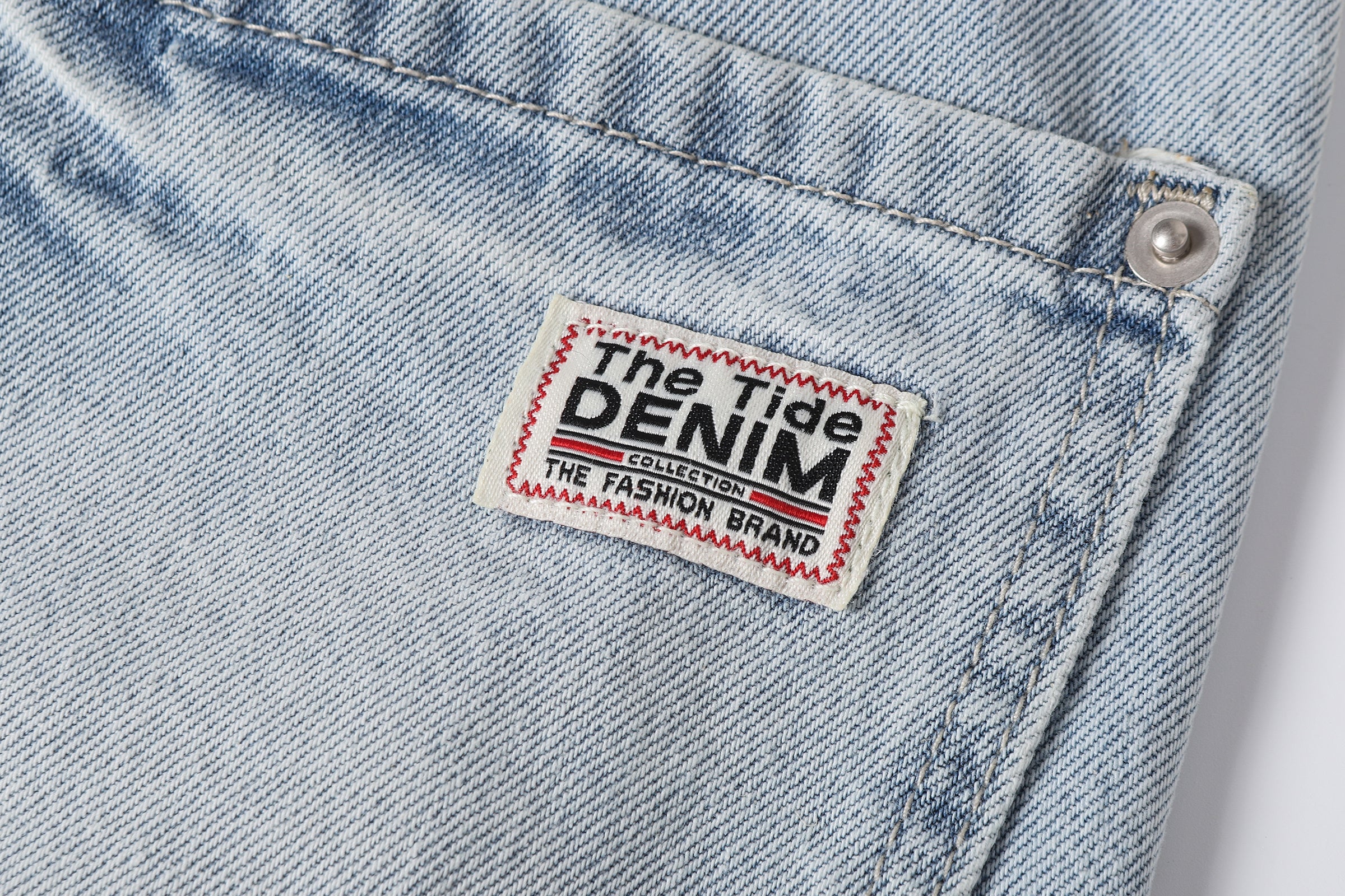 DONOTLOGO Retro Blue Baggy Denim Pants | Unisex Y2K Wide Leg Trousers with Natural Whiskering & Fade | High Street Relaxed Fit Bottoms