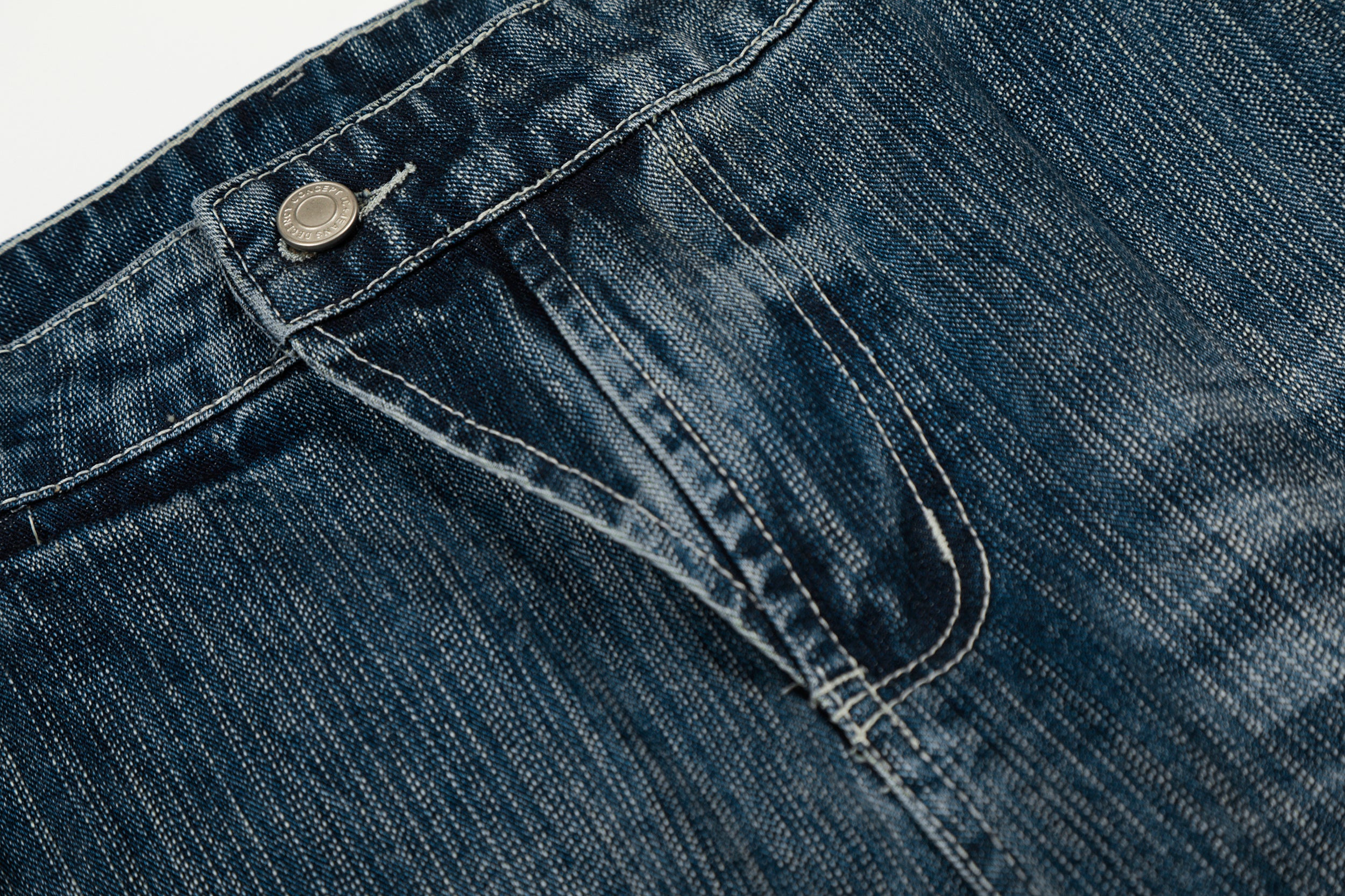 DONOTLOGO Urban Heritage Collection | Unisex Oversized Washed Denim | Retro Aesthetic High-Rise Wide-Leg Bottoms with Authentic Cat Whisker & Bamboo Detail