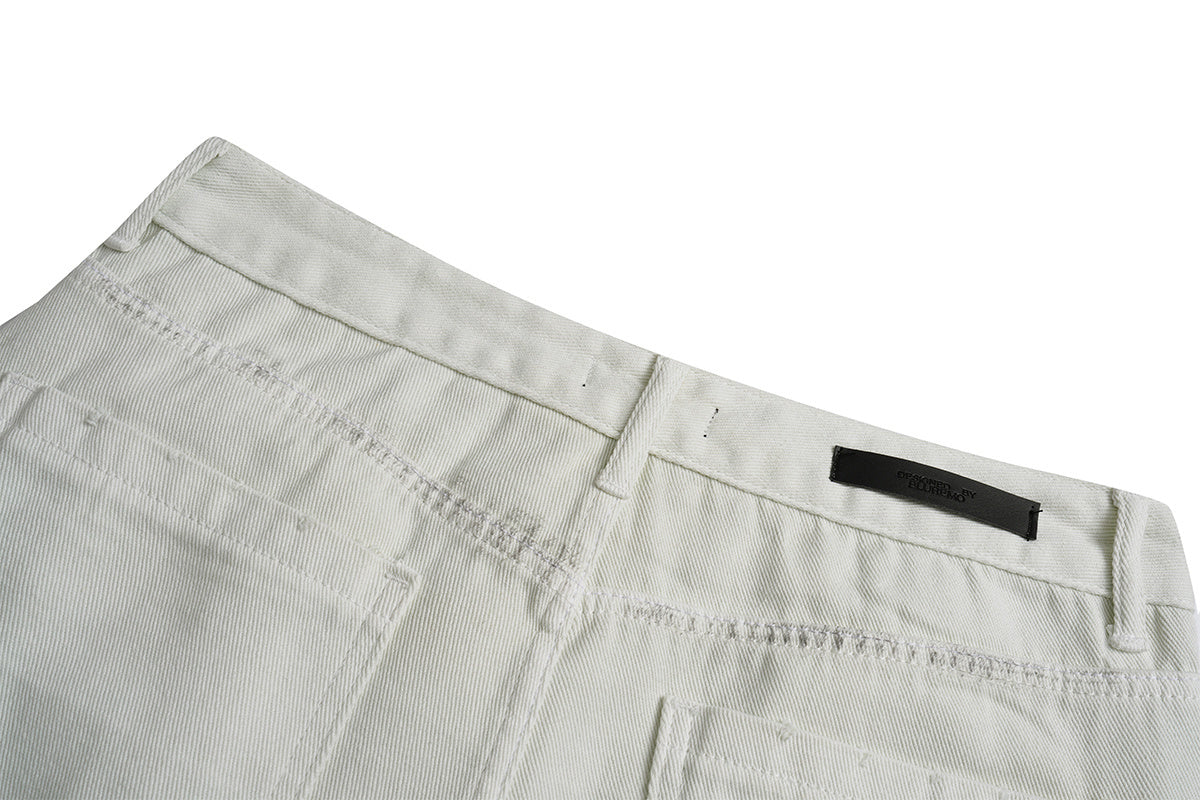 Unisex Relaxed Fit Street Graffiti Washed Wide-Leg Denim Pants