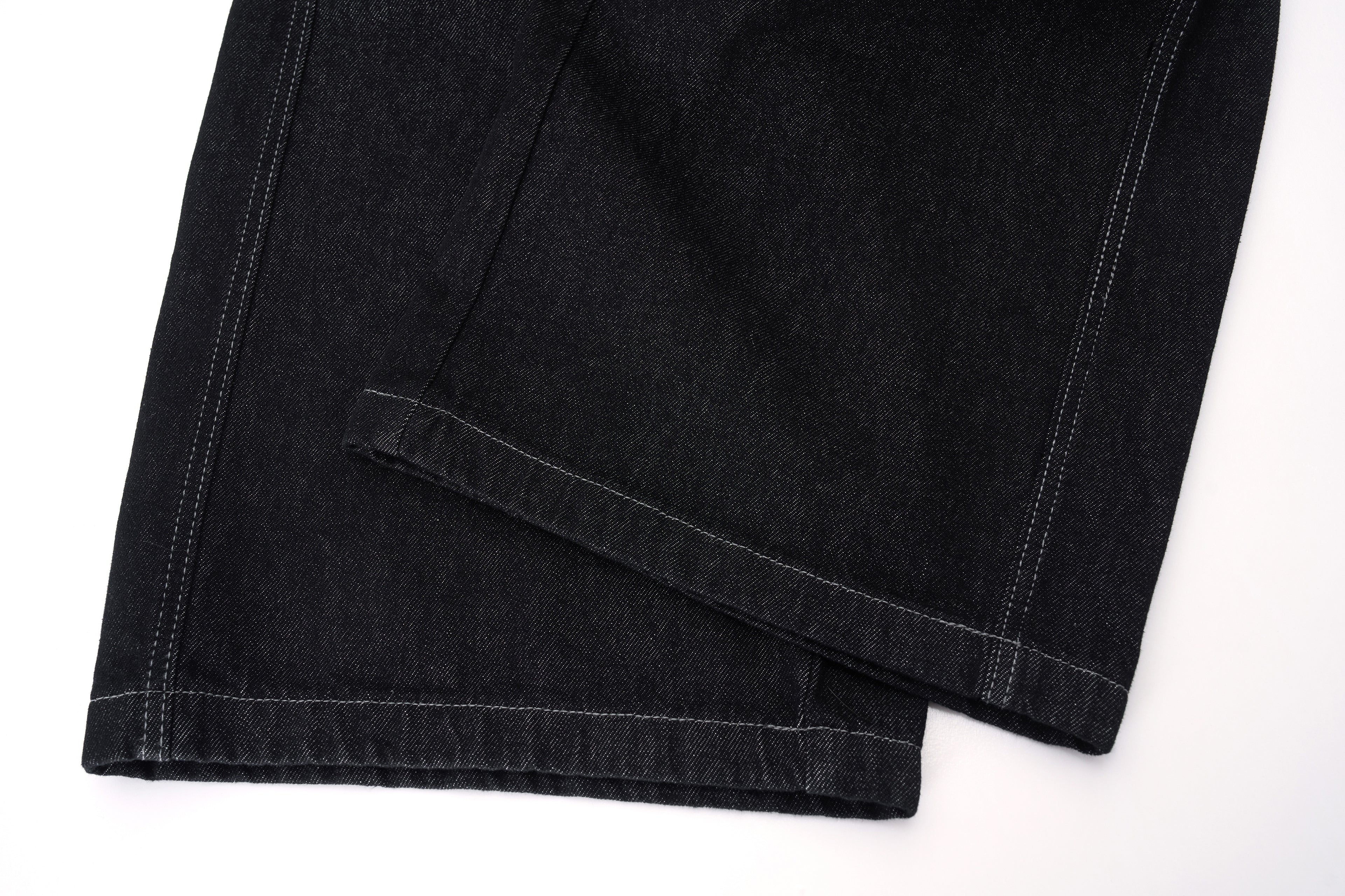DONOTLOGO Oversized Raw Black Denim Shorts - Unisex Baggy Jorts with Minimalist Design - Edgy Streetwear Bottom with Wide Leg Silhouette & Clean Lines