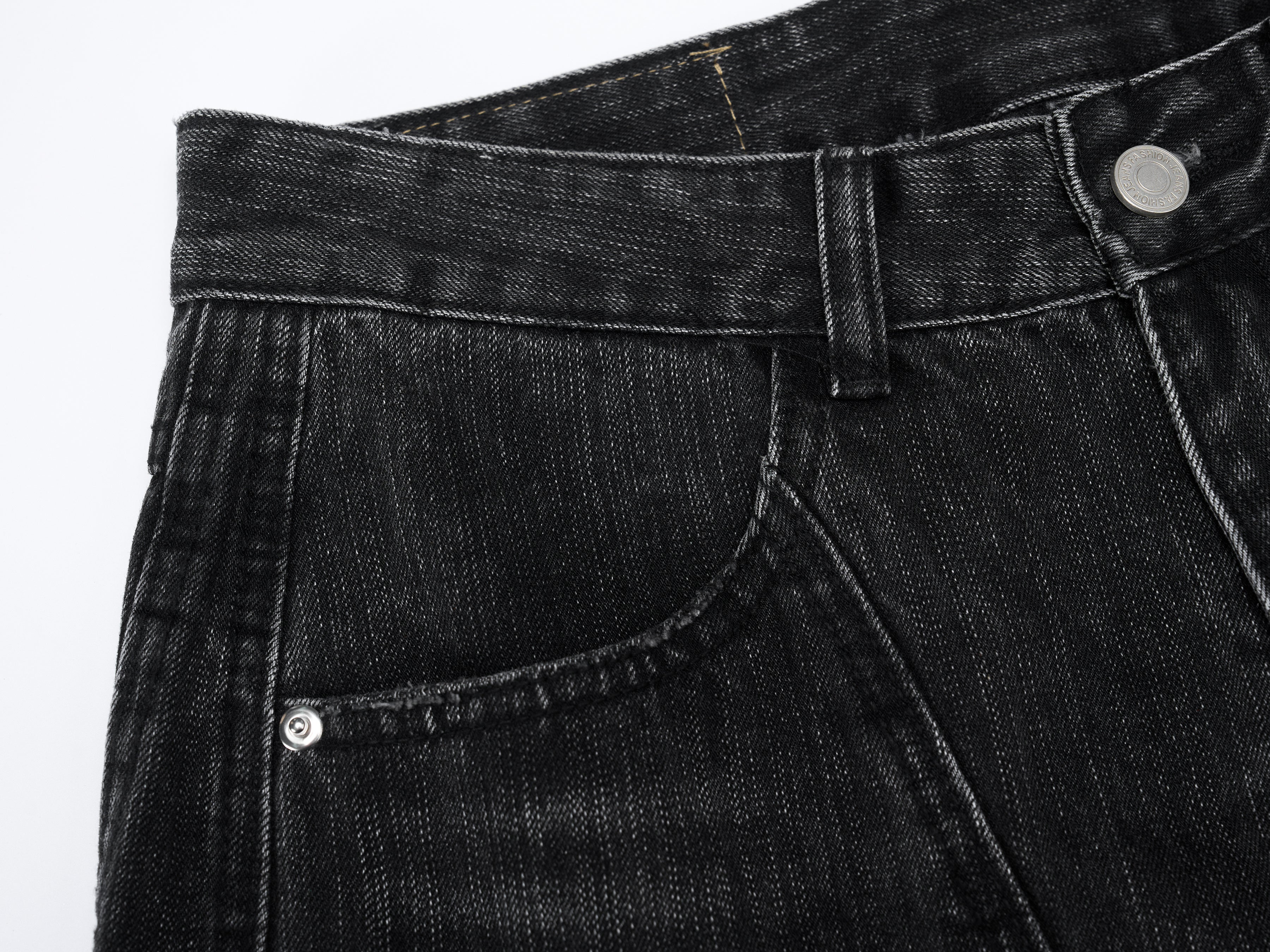 DONOTLOGO Oversized Black Acid Wash Denim Jeans - Unisex Baggy Trousers with Distressed Whisker Effect - Edgy Streetwear Bottom with Wide Leg Silhouette & Raw Hem