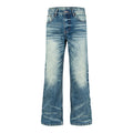 Vintage Distressed Straight-Leg Denim Jeans