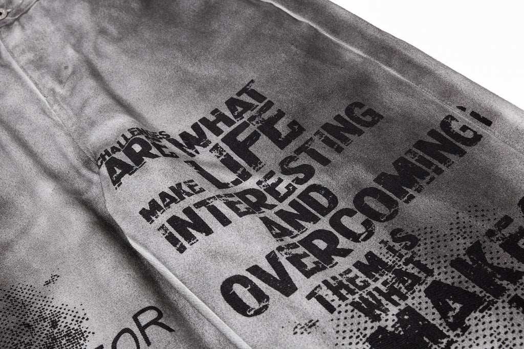 Unisex Vintage Washed Graffiti Paint Denim Jeans