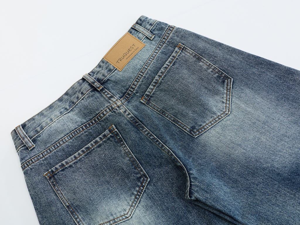 DONOTLOGO Oversized Paneled Denim Jeans - Unisex Baggy Trousers with Distressed Wash - Edgy Streetwear Bottom with Wide Leg Silhouette & Raw Hem