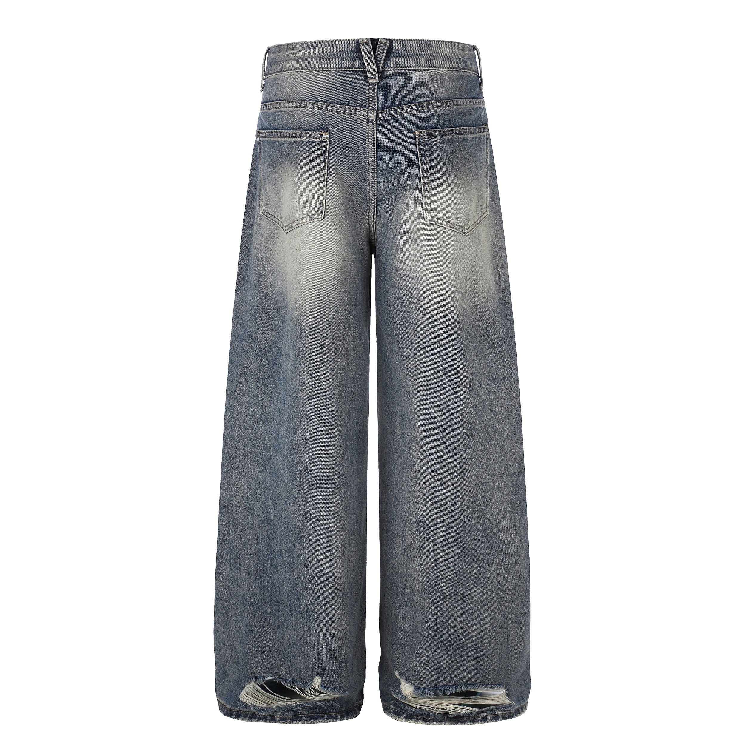 DONOTLOGO Urban Edge Collection | Unisex Relaxed Fit Denim Jeans | Bold Cat Whisker Seaming & Faded Wash Finish with Classic Cotton Denim Fabric