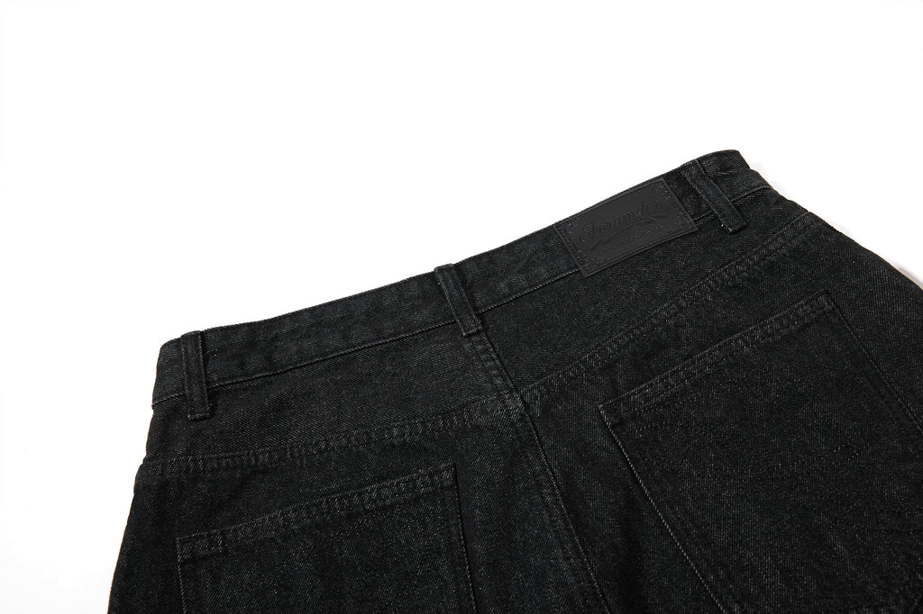 DONOTLOGO Deconstructed Diagonal Fly Denim Shorts | Unisex Oversized Wide-Leg Capris | High Street Raw Edge Design