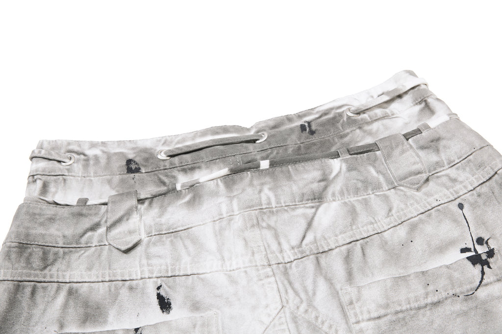 DONOTLOGO Heavy Splatter Gradient Wide-Leg Denim | Unisex Y2K Punk Rock Paint-Splashed Jeans | Vintage Gray High Street Oversized Trousers