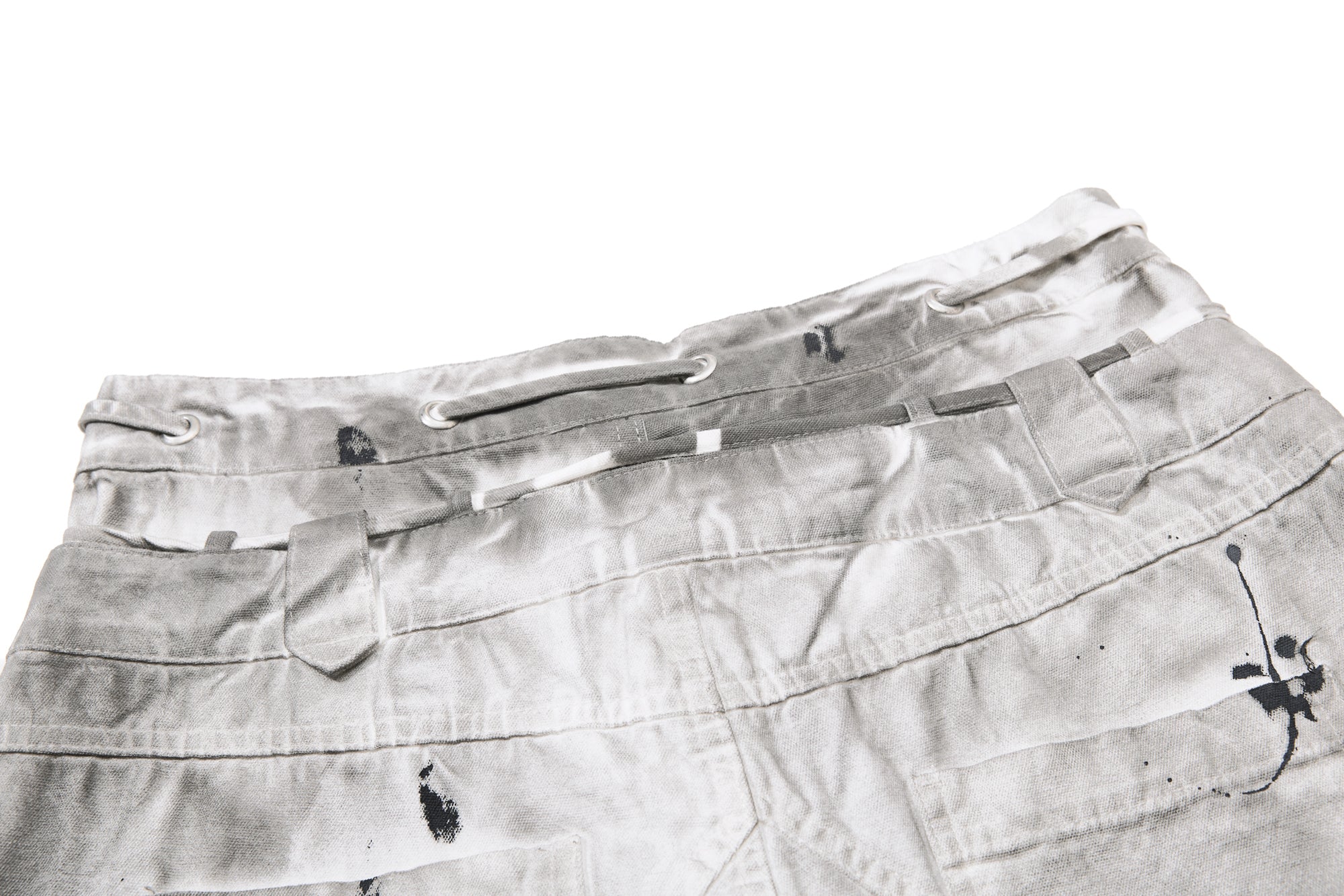 DONOTLOGO Heavy Splatter Gradient Wide-Leg Denim | Unisex Y2K Punk Rock Paint-Splashed Jeans | Vintage Gray High Street Oversized Trousers
