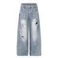 DONOTLOGO Urban Edge Collection | Unisex Relaxed Fit Denim Jeans | Bold Star Embroidery & Ripped Wash Finish with Classic Cotton Denim Fabric