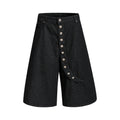 DONOTLOGO Deconstructed Diagonal Fly Denim Shorts | Unisex Oversized Wide-Leg Capris | High Street Raw Edge Design