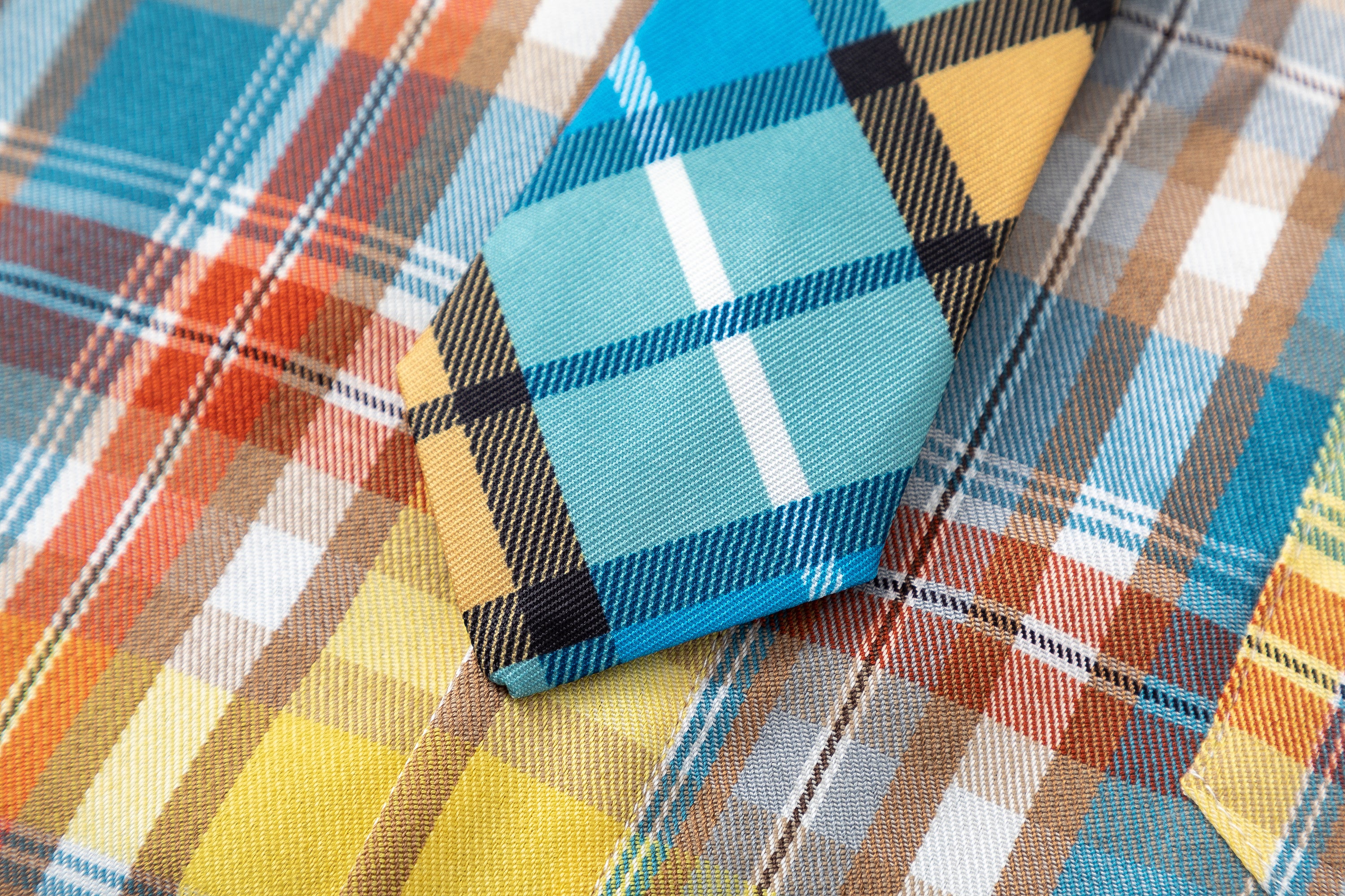 DONOTLOGO 100% Cotton Twill | Original Vintage Colorblock Plaid Shirt | Preppy Style, Contrast Tie & Chest Pocket | Comfortable Unisex Summer Shirt
