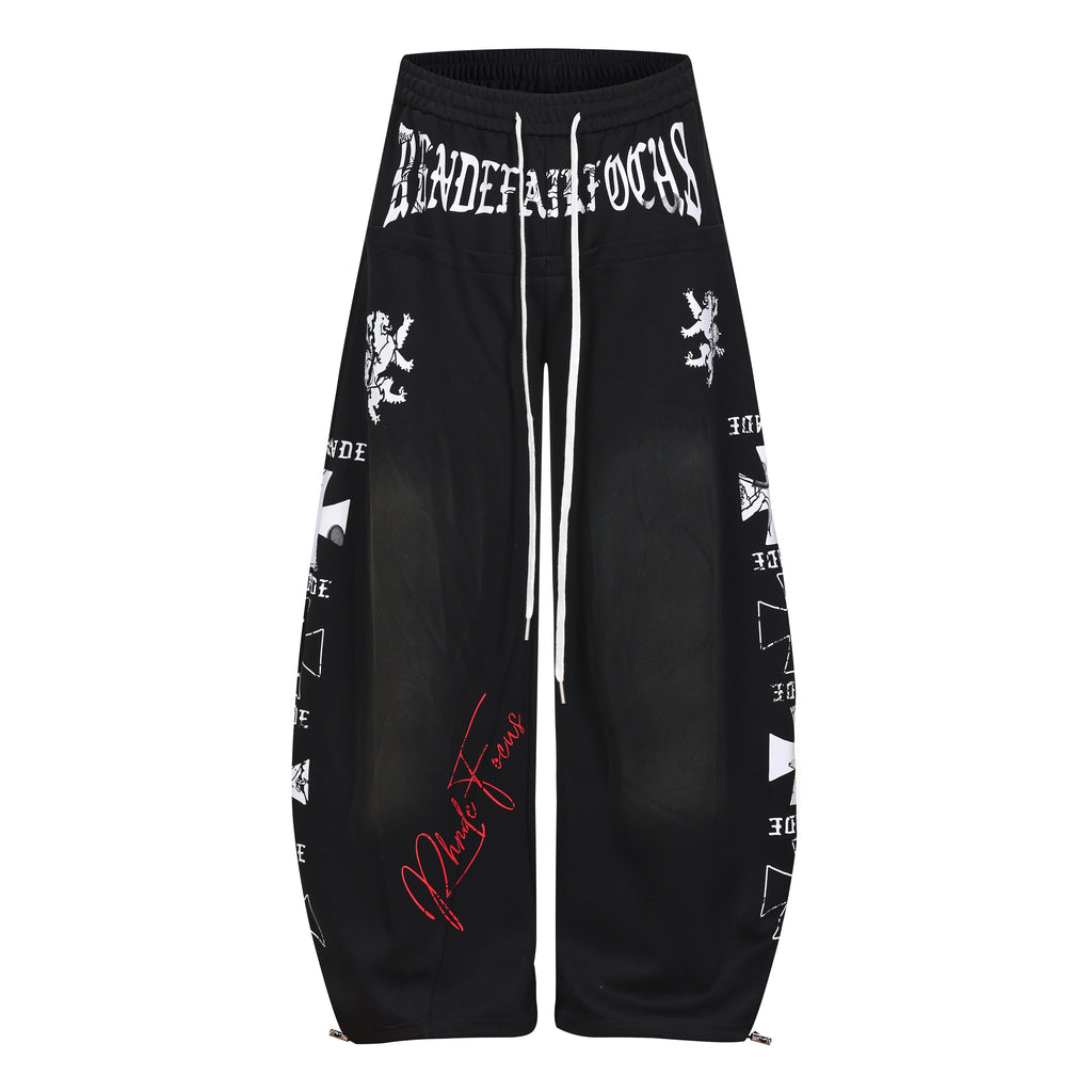 DONOTLOGO Urban Streetwear Collection | Unisex Curved Silhouette Trousers | Bold Gradient Motif & Soft Cotton Blend Fabric