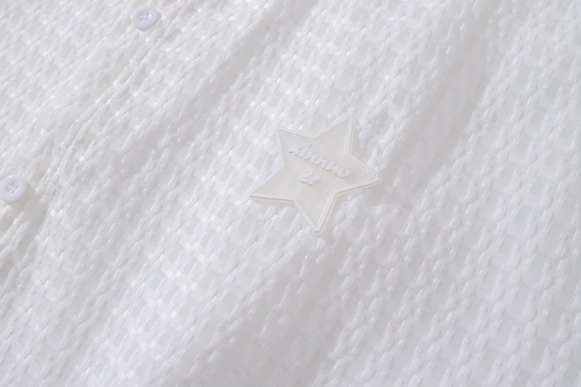 DONOTLOGO Waffle Knit Shirt | Star Embroidery, Relaxed Fit | Breathable Short Sleeve | Perfect for Summer Layering