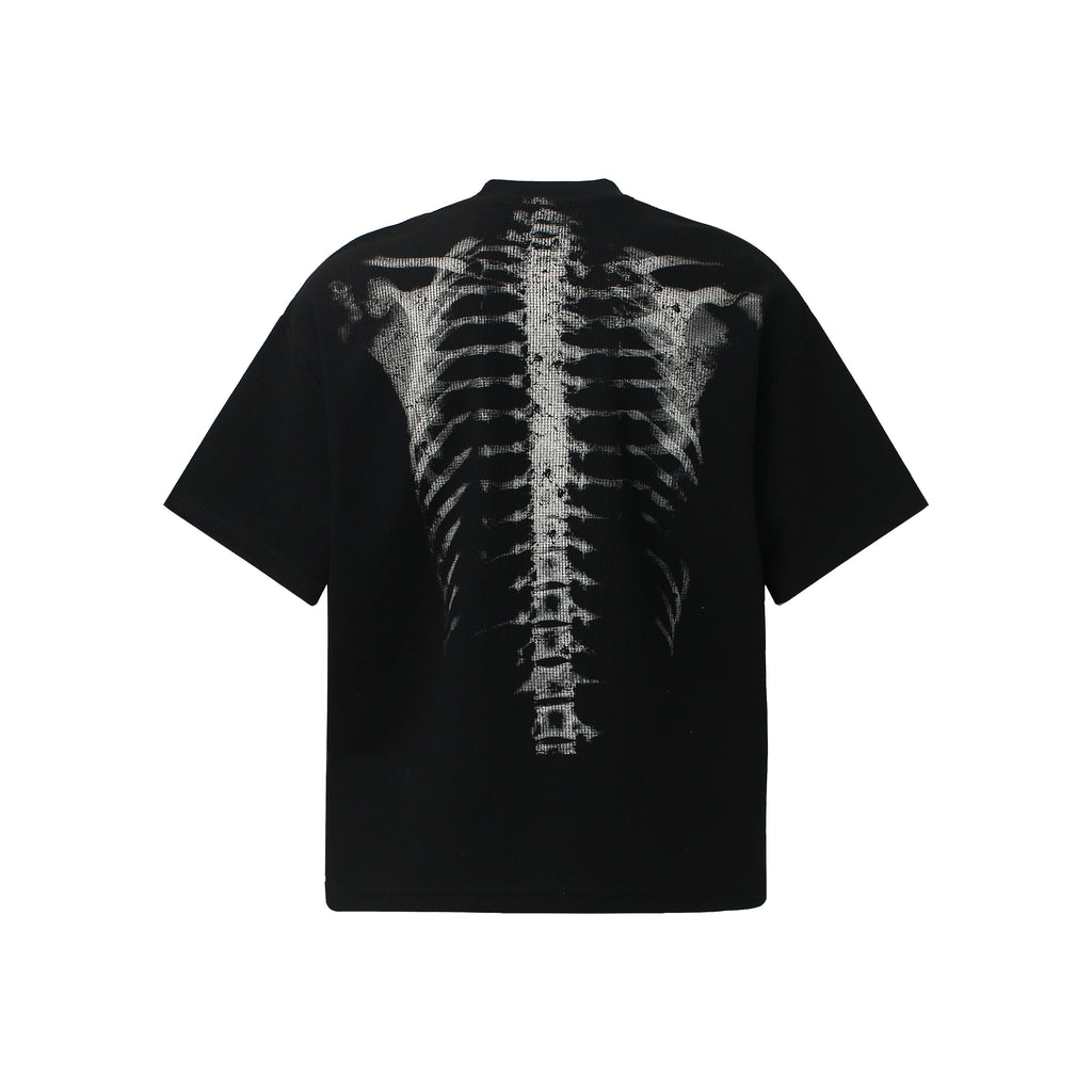 DONOTLOGO Urban Streetwear Collection | Unisex Relaxed Silhouette Tee | Bold Ribcage Motif & Soft Waffle Knit Fabric
