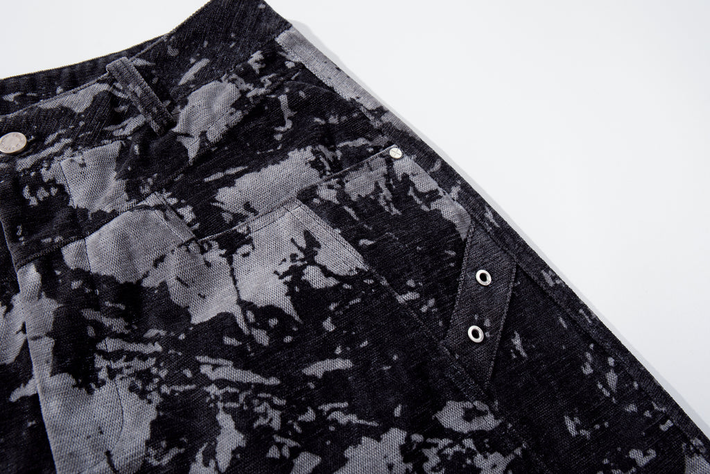 Unisex Edgy Streetwear Tie-Dye Designed Denim Jeans