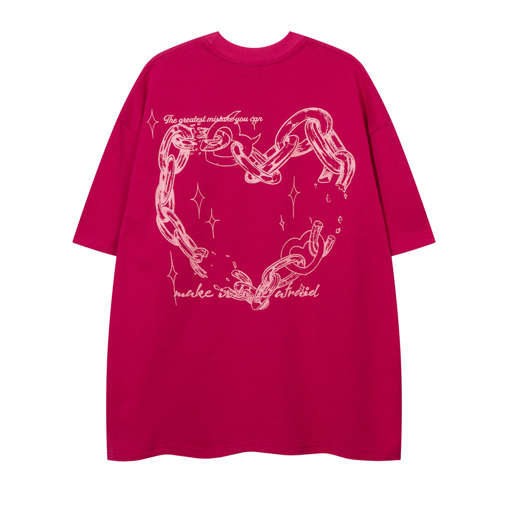 DONOTLOGO Bold Pink & Black Gradient Graphic Tee | Unisex Y2K Oversized Streetwear Top | Retro Anime Style Summer Shirt