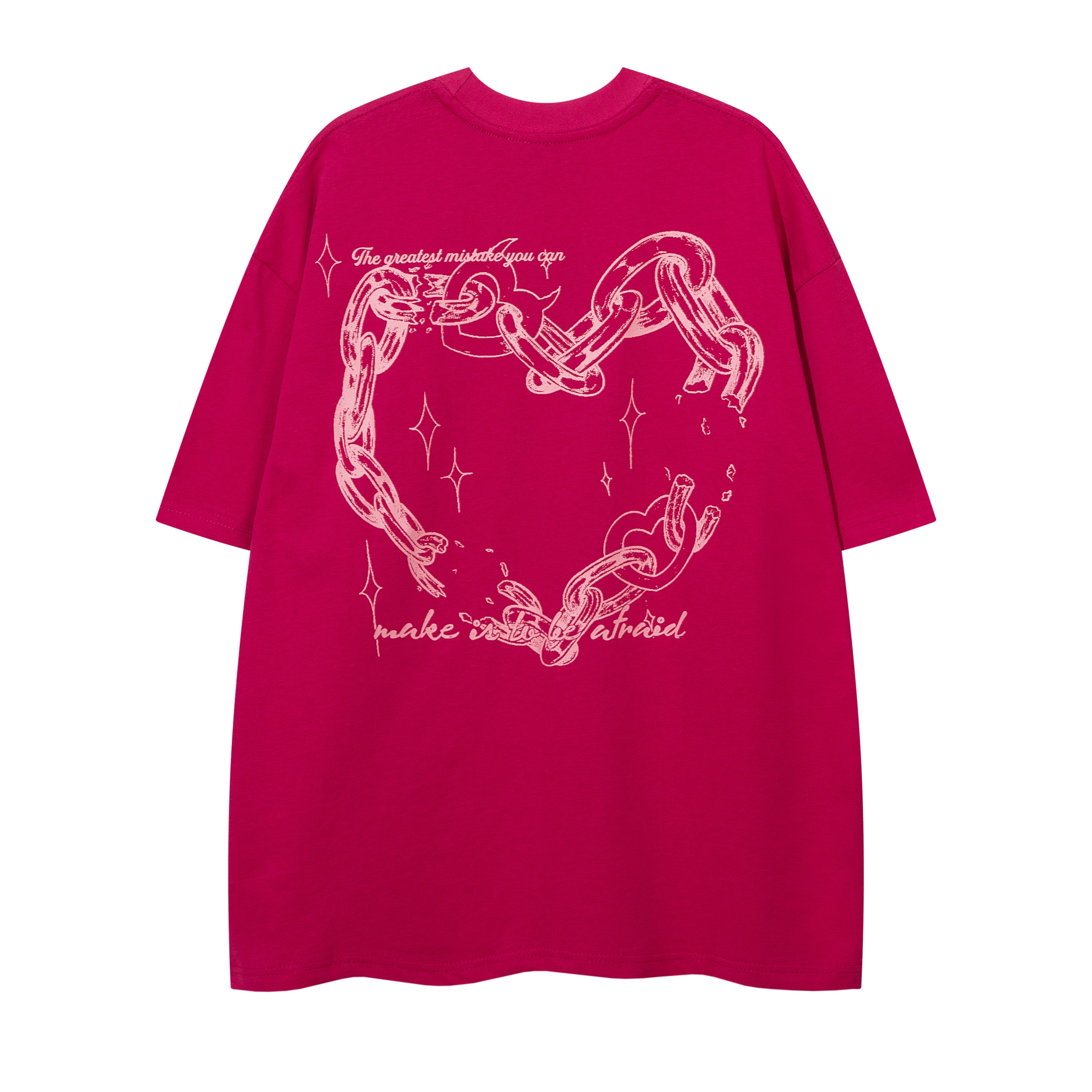 DONOTLOGO Bold Pink & Black Gradient Graphic Tee | Unisex Y2K Oversized Streetwear Top | Retro Anime Style Summer Shirt