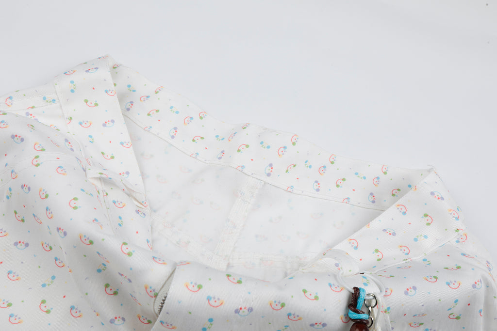 DONOTLOGO Whimsical Garden Collection | Unisex Relaxed Fit Cotton Cropped Pants | Playful Micro-Floral Print with Detachable Star Pendant Detail