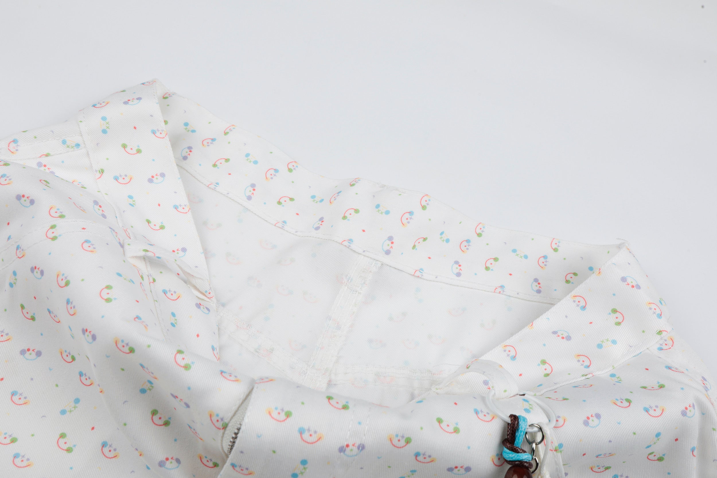 DONOTLOGO Whimsical Garden Collection | Unisex Relaxed Fit Cotton Cropped Pants | Playful Micro-Floral Print with Detachable Star Pendant Detail
