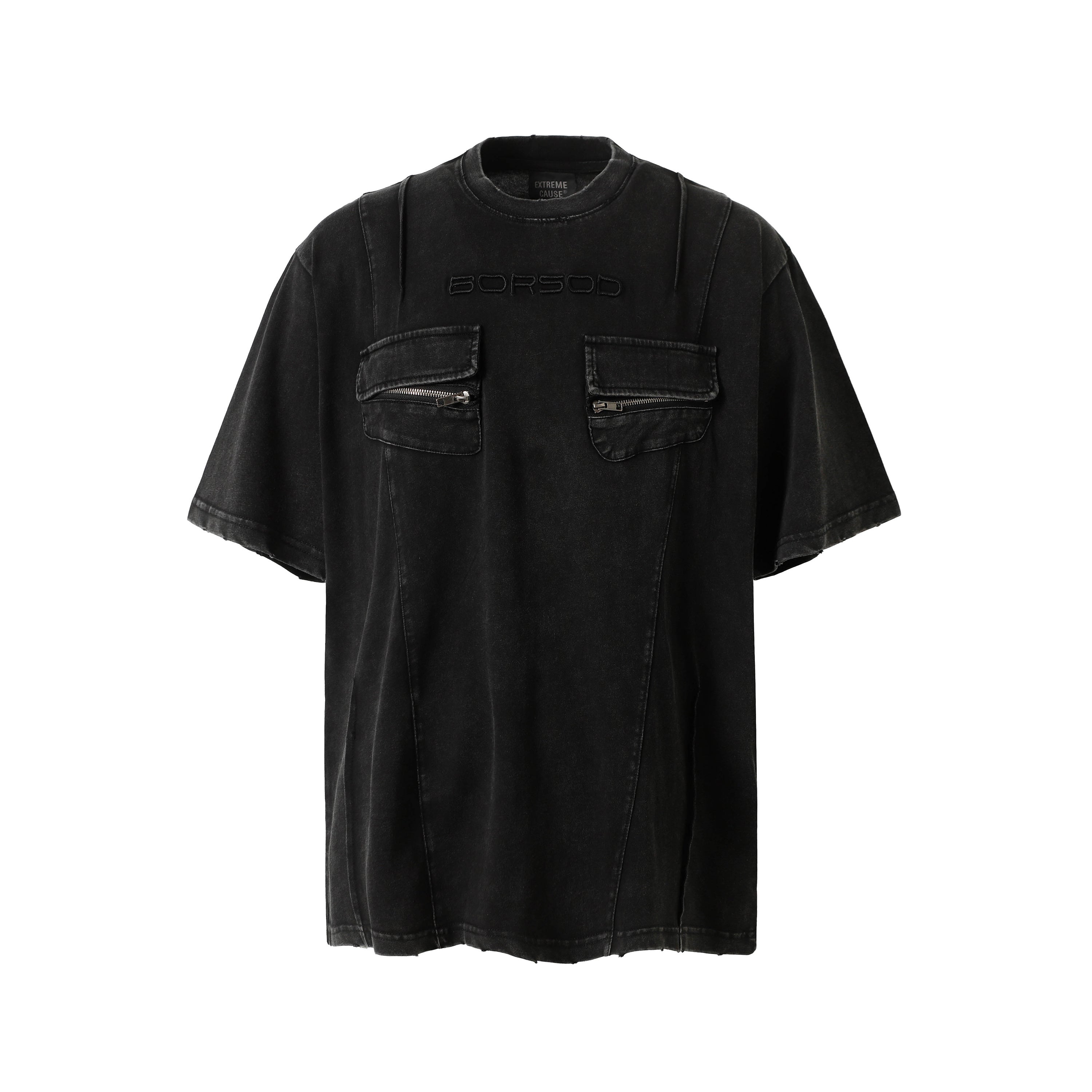 DONOTLOGO Urban Utility Collection | Unisex Relaxed Fit Tee | Bold Zippered Pocket Detail & Embossed Branding with Heavyweight Cotton Fabric