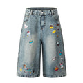 Unisex Cartoon Embroidered Denim