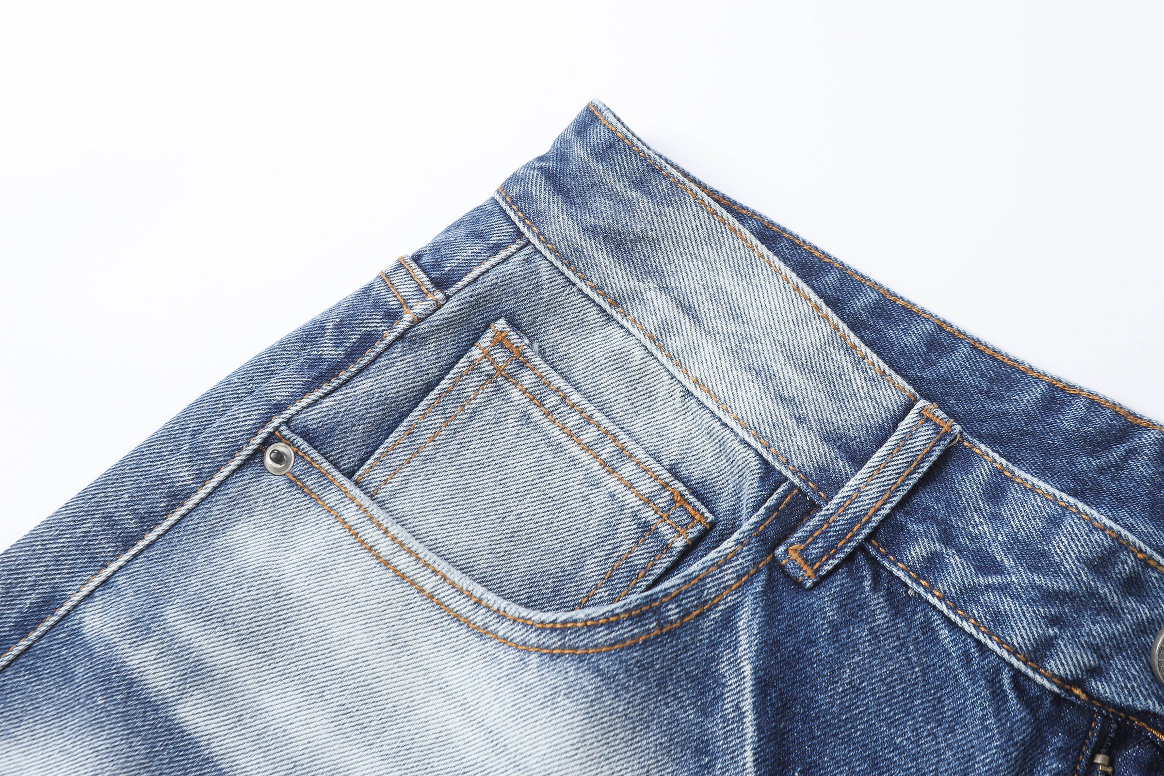 DONOTLOGO Retro Blue Baggy Denim Pants | Unisex Y2K Wide Leg Trousers with Natural Whiskering & Fade | High Street Relaxed Fit Bottoms