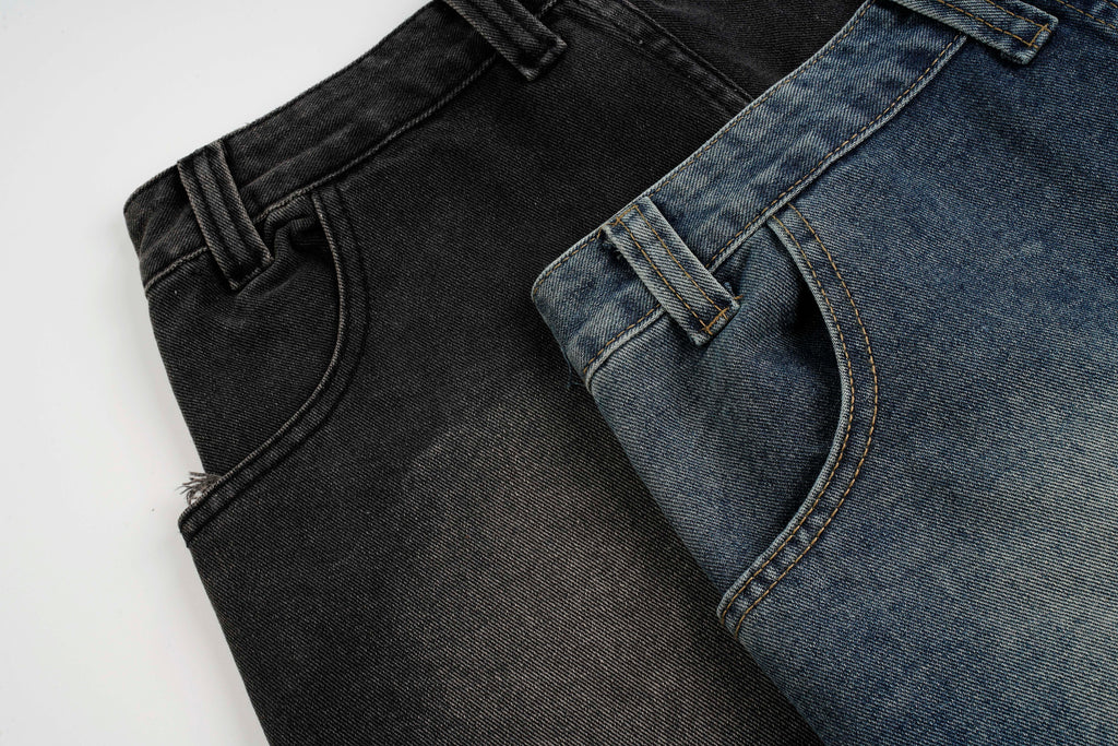 DONOTLOGO Deconstructed Wide Leg Denim Jorts - Raw Edge Patchwork Jean Shorts - Unisex Y2K Grunge Aesthetic Baggy Shorts