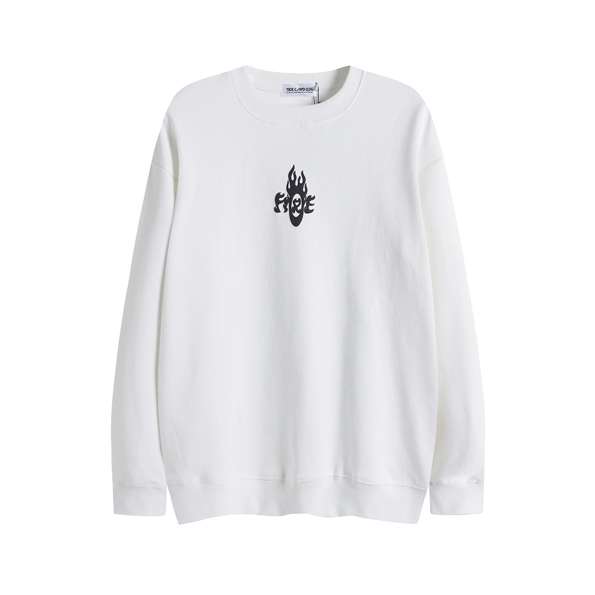 Unisex Arrival Casual Vintage 3D Flame Letter Print Unisex Crewneck Sweatshirt
