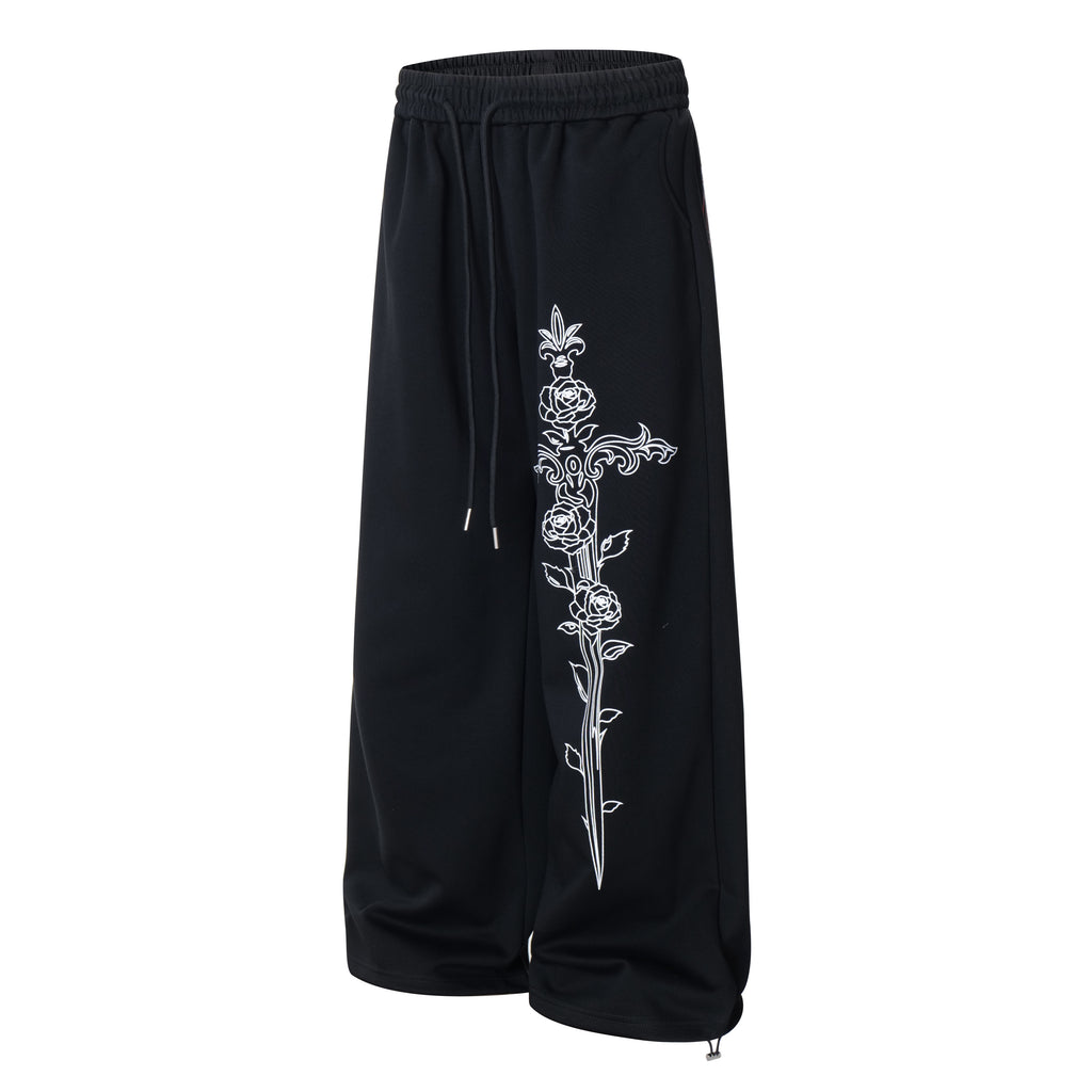 Unisex Rose & Sword Graphic pants
