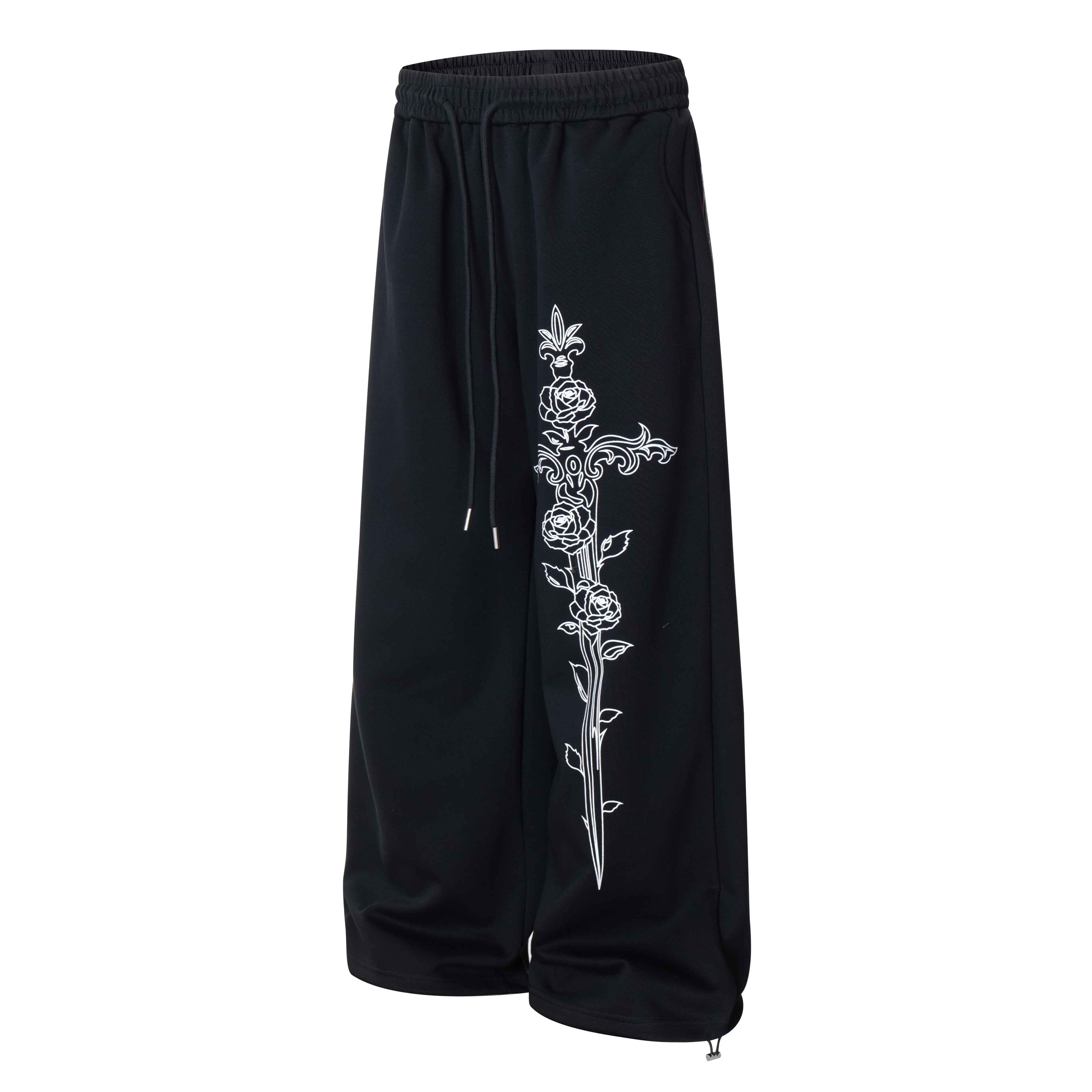 Unisex Rose & Sword Graphic pants