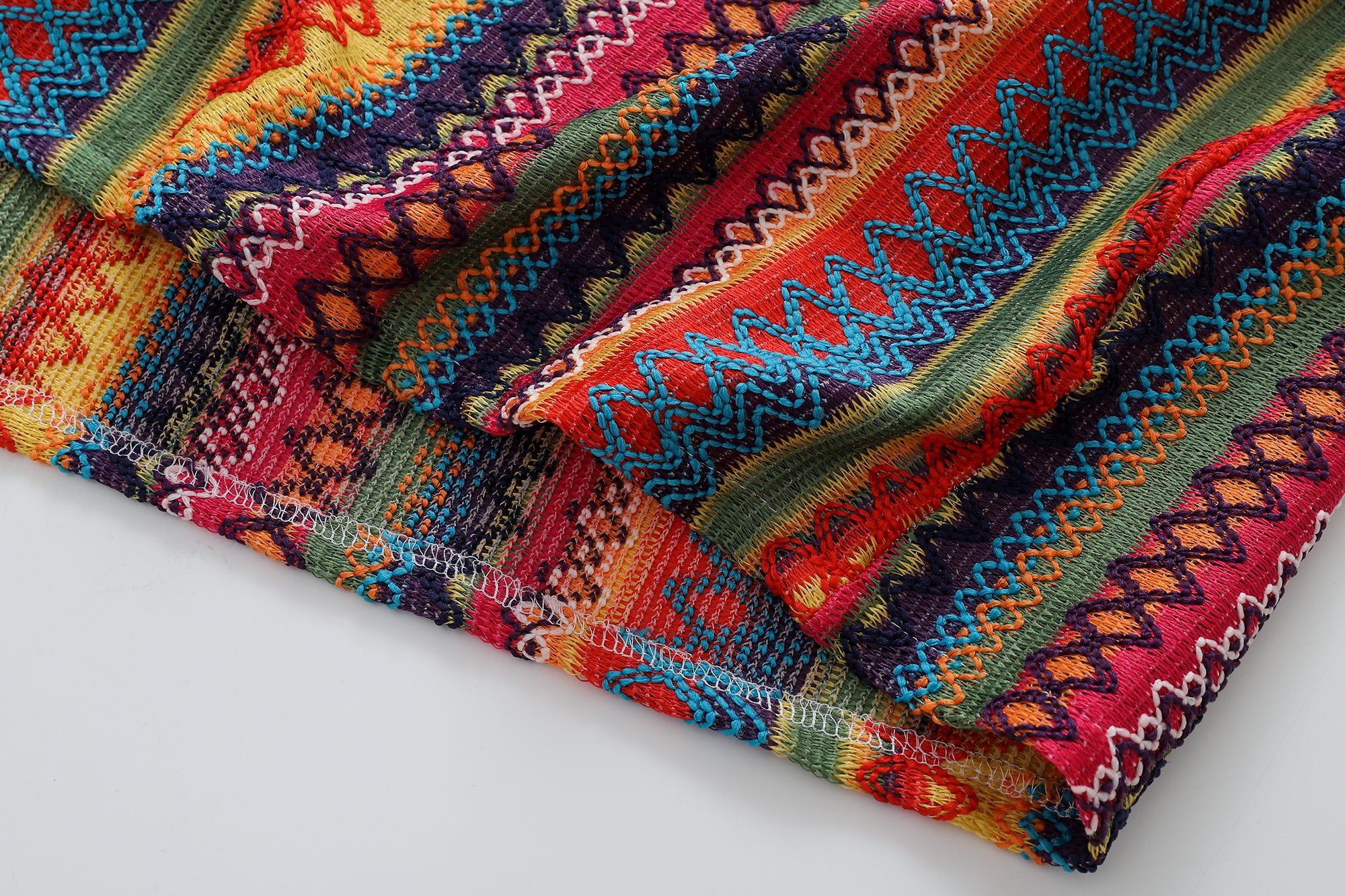 DONOTLOGO 70s Vibe Tribal Knit Shirt | Unisex Y2K Cuban Collar Top with Zigzag Print | High Street Relaxed Fit Summer Blouse
