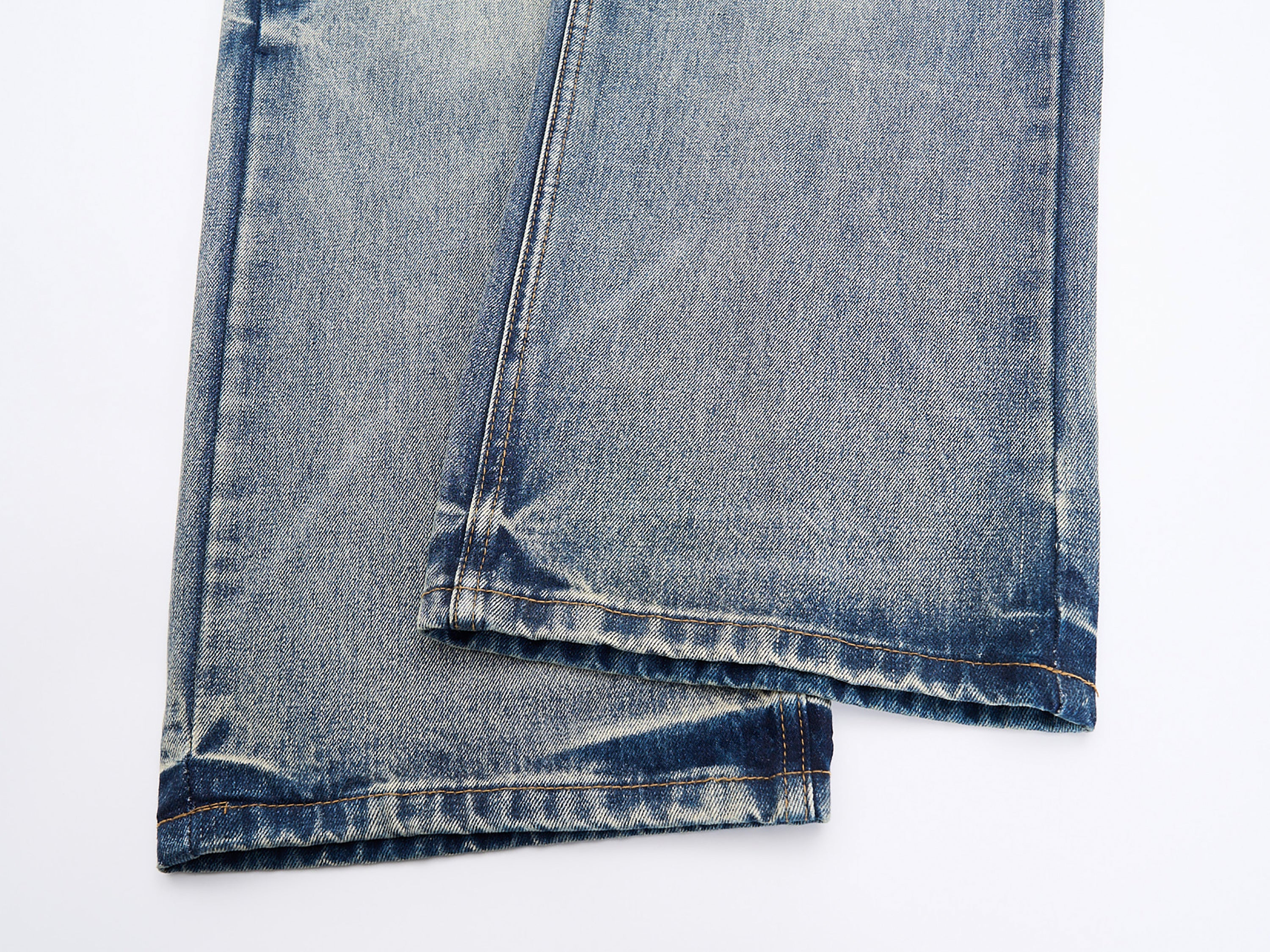DONOTLOGO Oversized Light Wash Denim Jeans - Unisex Baggy Trousers with Distressed Whisker Effect - Edgy Streetwear Bottom with Wide Leg Silhouette & Raw Hem