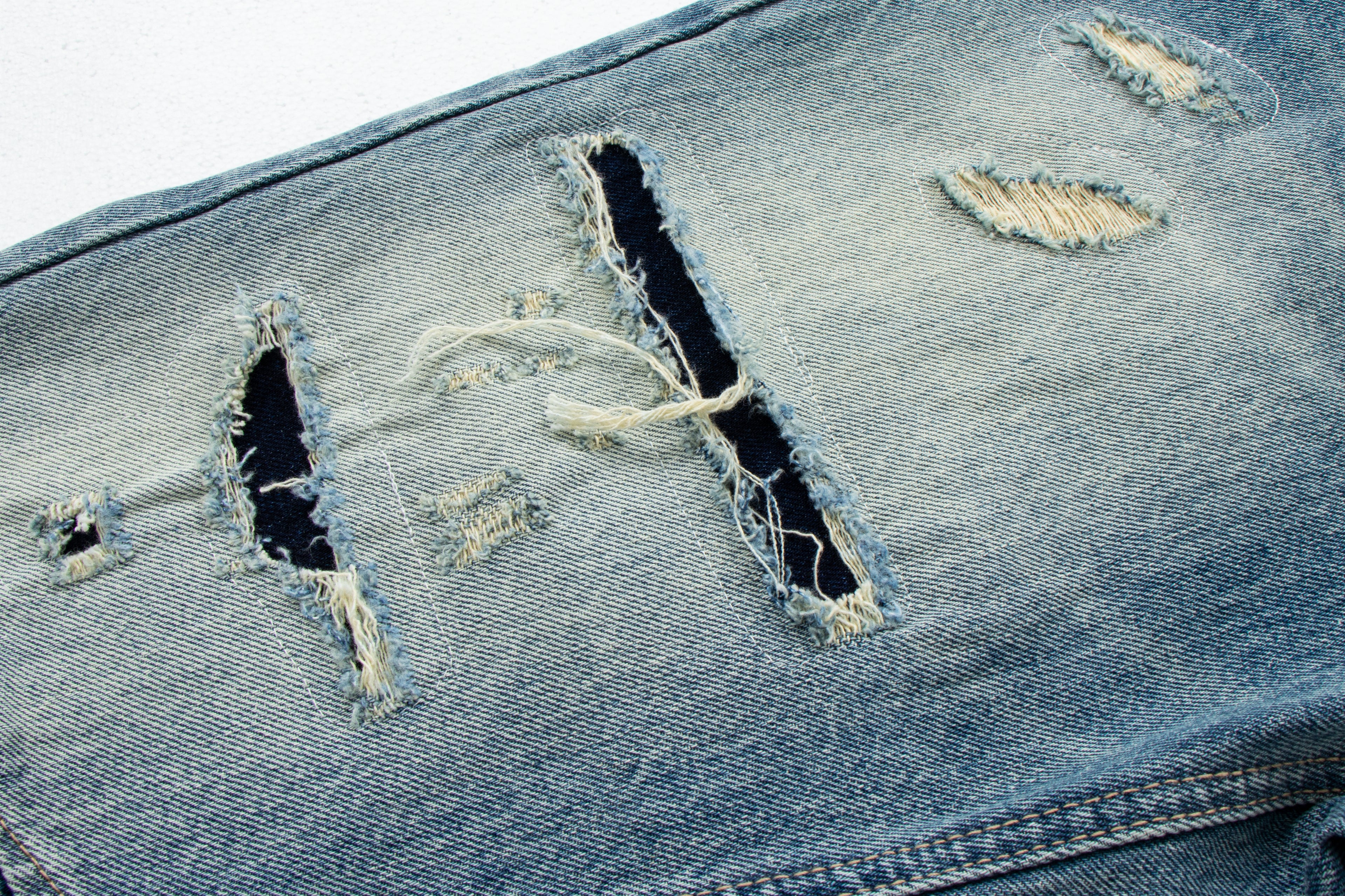 Vintage Washed Ripped Denim Jeans