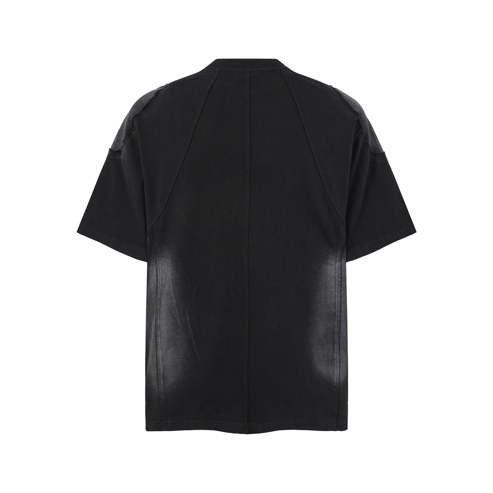 DONOTLOGO Industrial Edge Collection | Unisex Relaxed Fit Deconstructed Tee | Bold Diagonal Rivet Seaming & Faded Wash Finish with Heavyweight Cotton Fabric