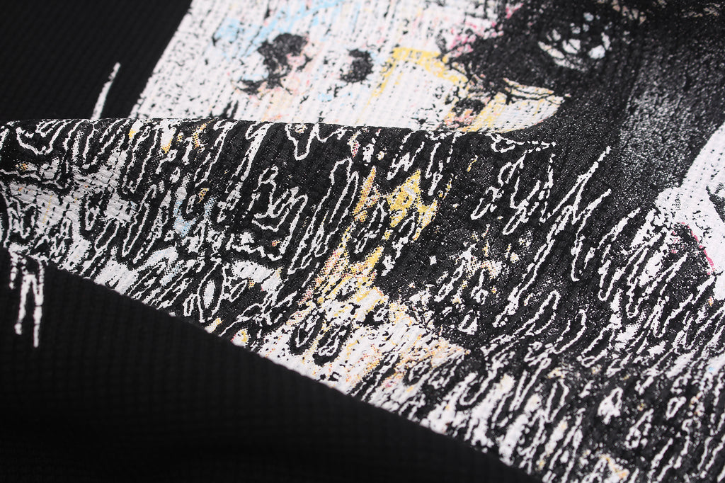 DONOTLOGO Urban Streetwear Collection | Unisex Relaxed Silhouette Tee | Bold Graffiti Motif & Soft Waffle Knit Fabric
