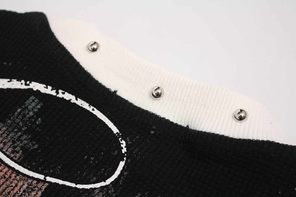DONOTLOGO Urban Streetwear Collection | Unisex Relaxed Silhouette Tee | Bold Cross Motif & Soft Waffle Knit Fabric