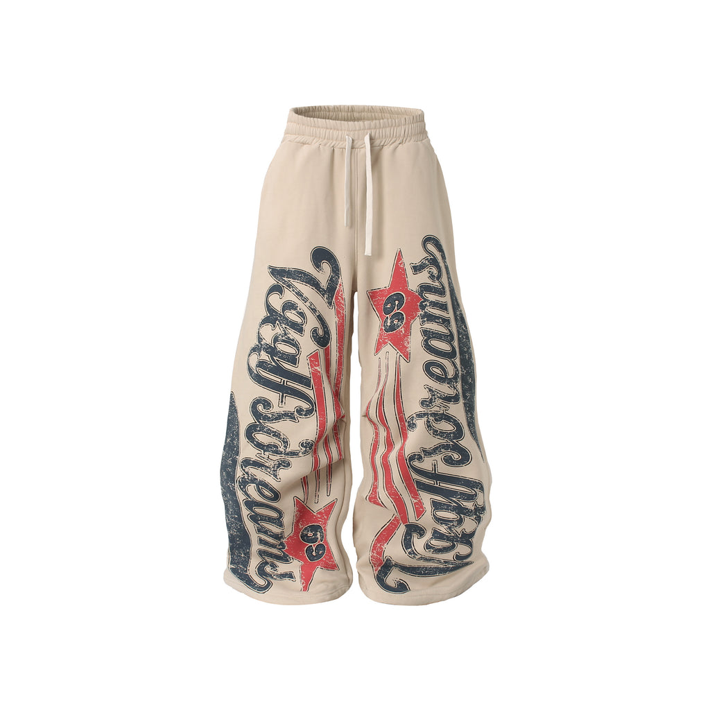 Unisex High-Waist Loose-Fit Fleece Sweatpants